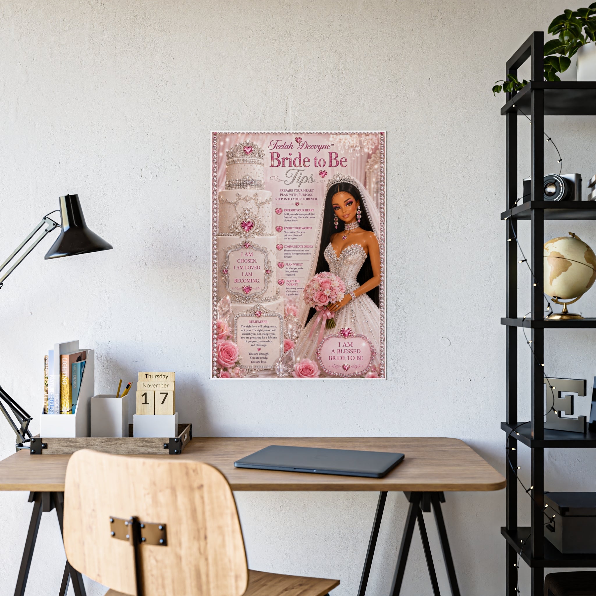 Bride to Be Tips Poster | Bridal Wall Art, Gloss Wedding Print