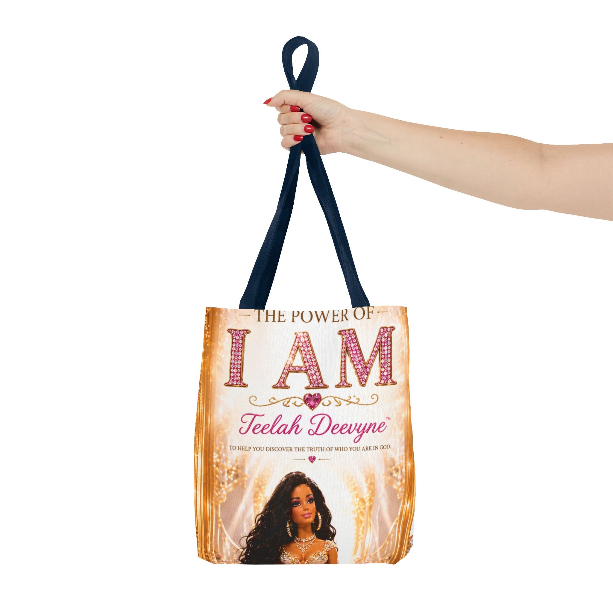 Inspirational 'I AM' Tote Bag — Teelah Deevyne Empowerment AOP Tote