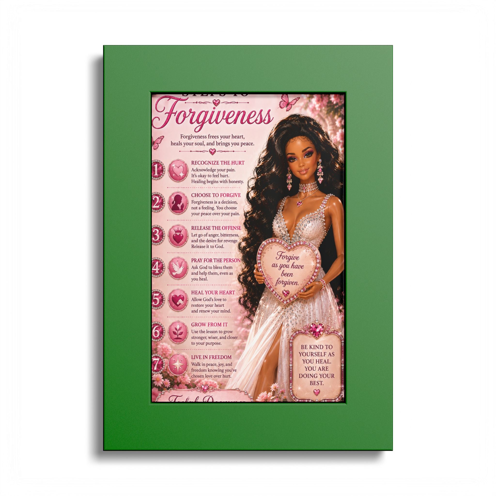 Forgiveness Poster Colored Frame | Inspirational Wall Art, Affirmation Print