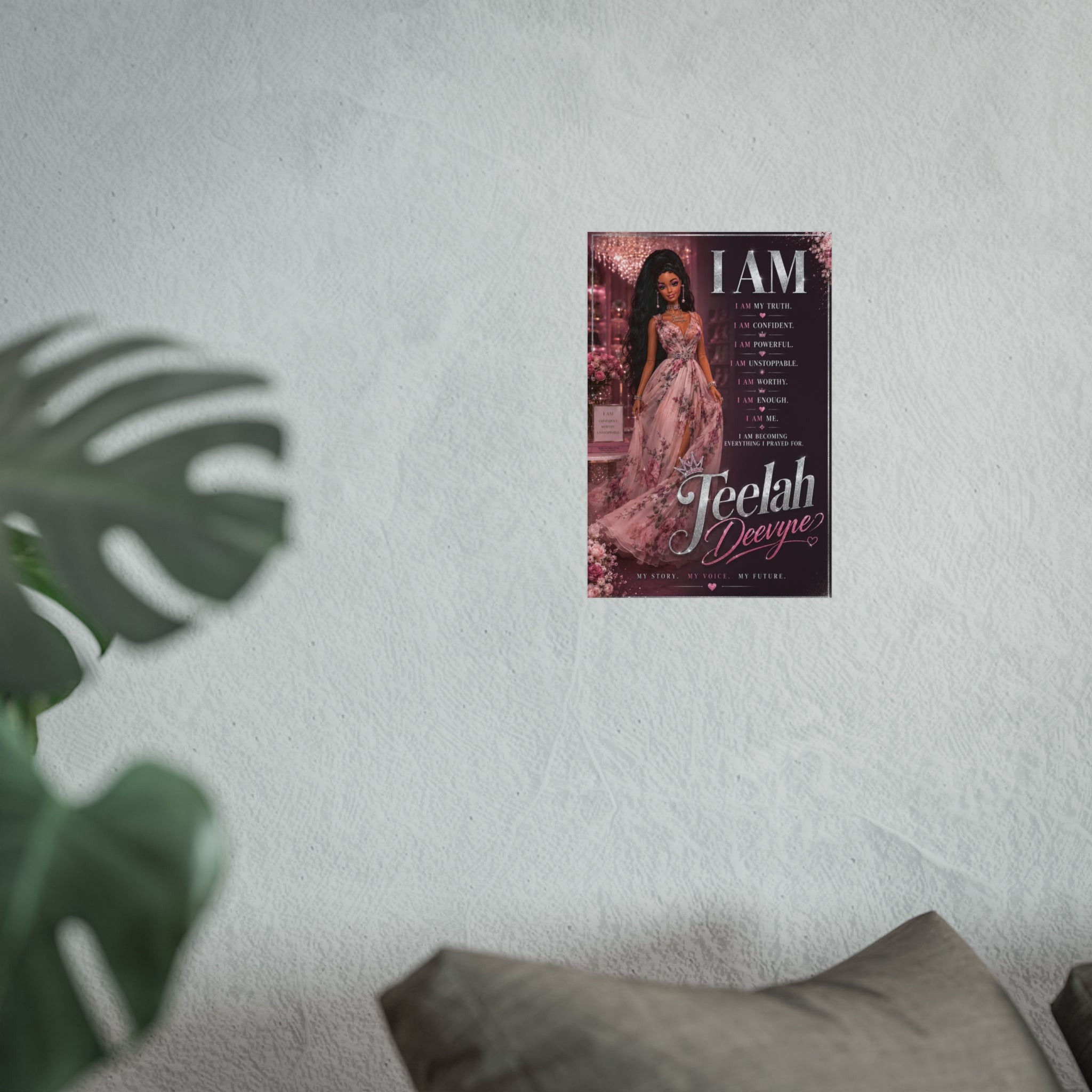 I AM Affirmation Poster Fine Art Poster | Personalized Name Inspirational Wall Art