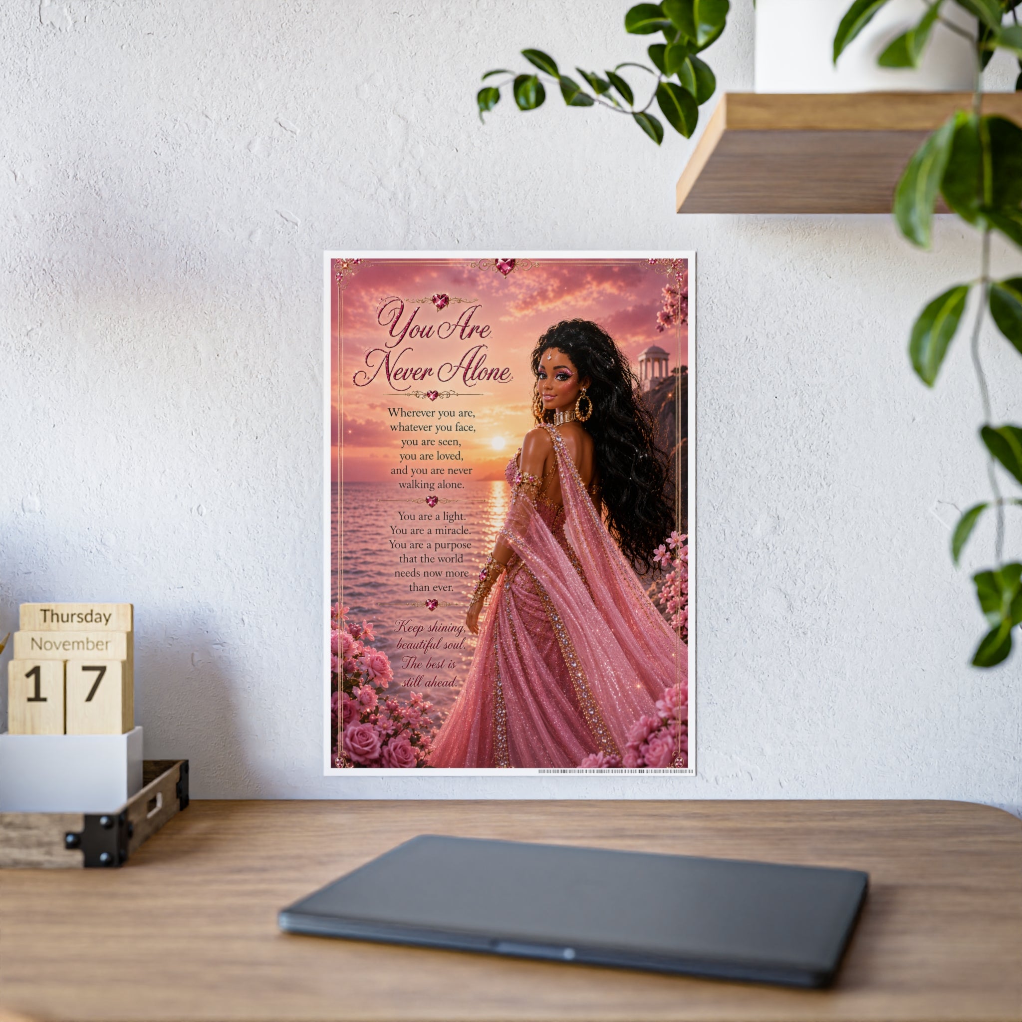You Are Never Alone Poster | Inspirational Black Woman Art