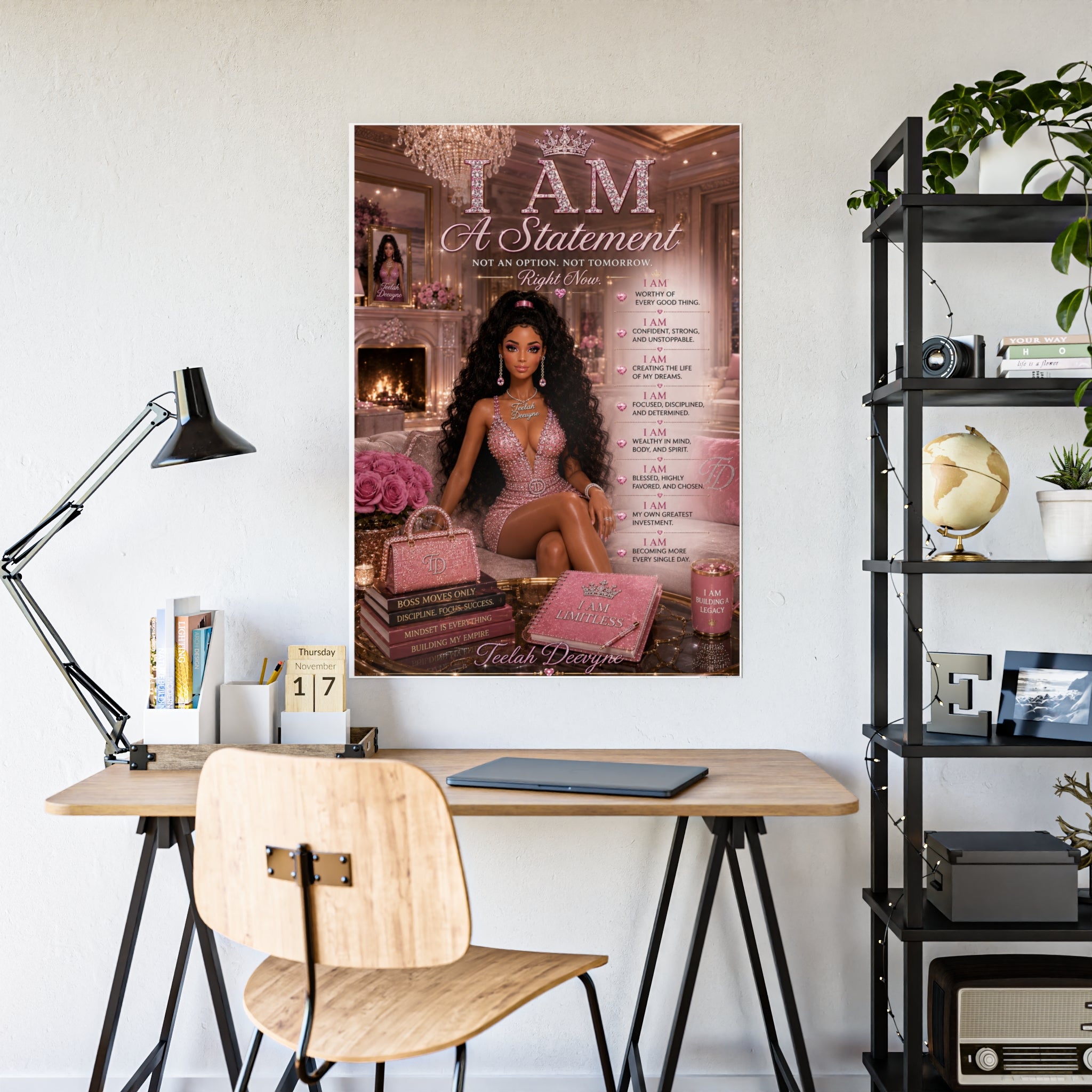 I Am A Statement Poster | Inspirational Wall Art, Glam Fashion Print