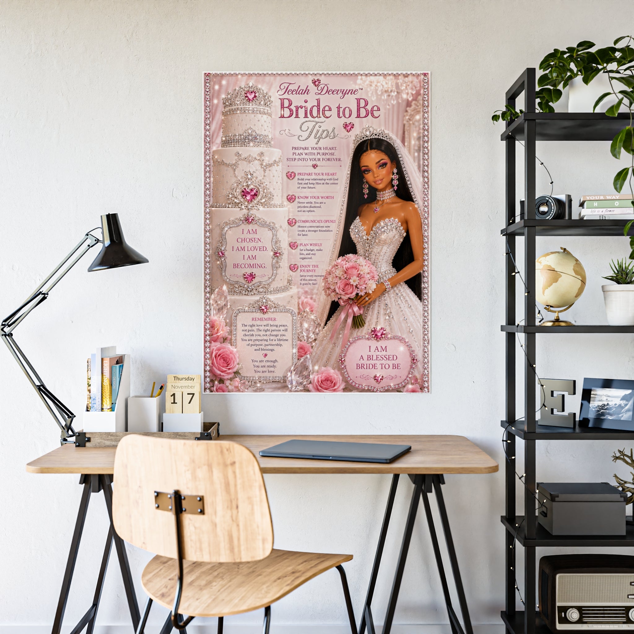 Bride to Be Tips Poster | Bridal Wall Art, Gloss Wedding Print
