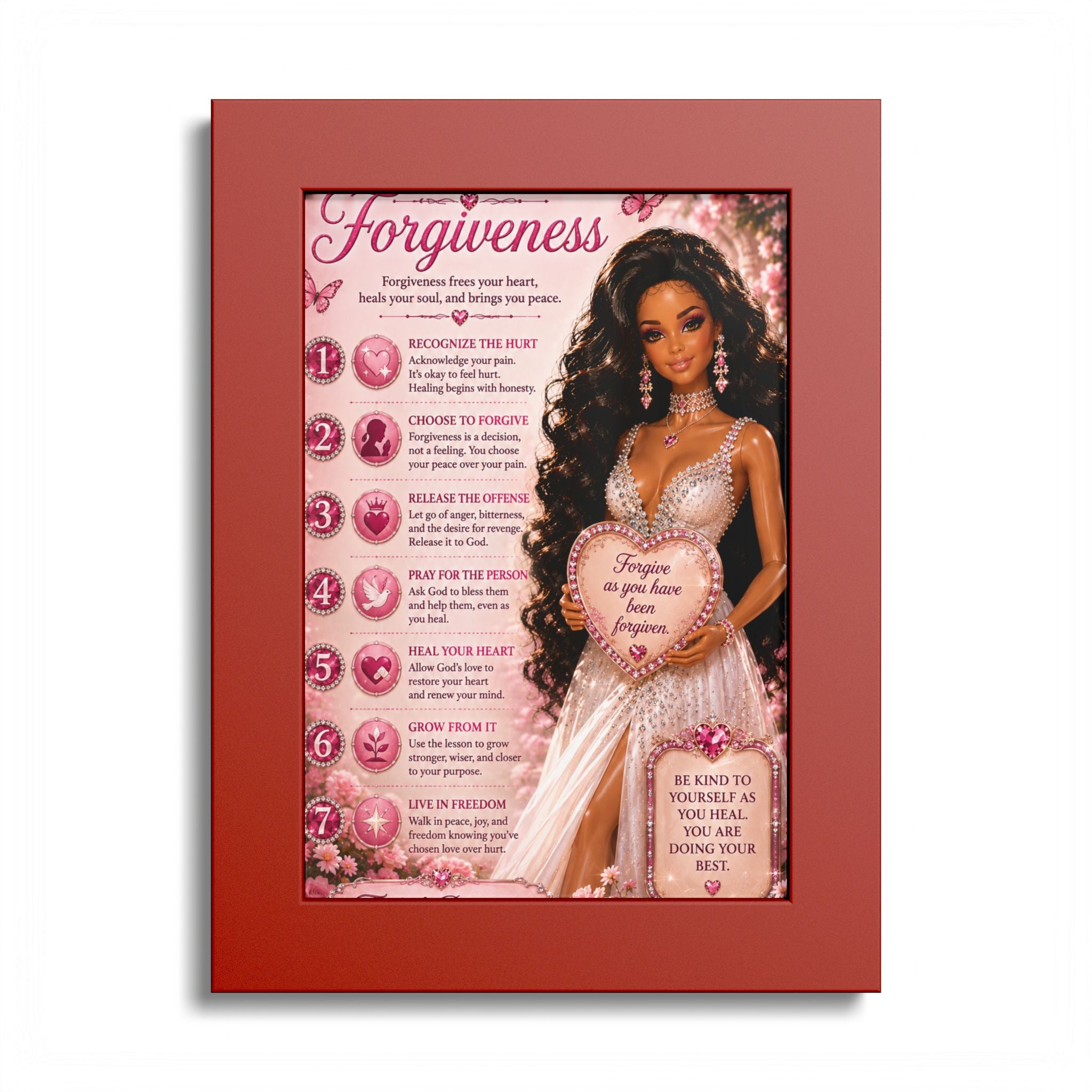Forgiveness Poster Colored Frame | Inspirational Wall Art, Affirmation Print