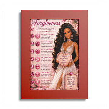 Forgiveness Poster Colored Frame | Inspirational Wall Art, Affirmation Print