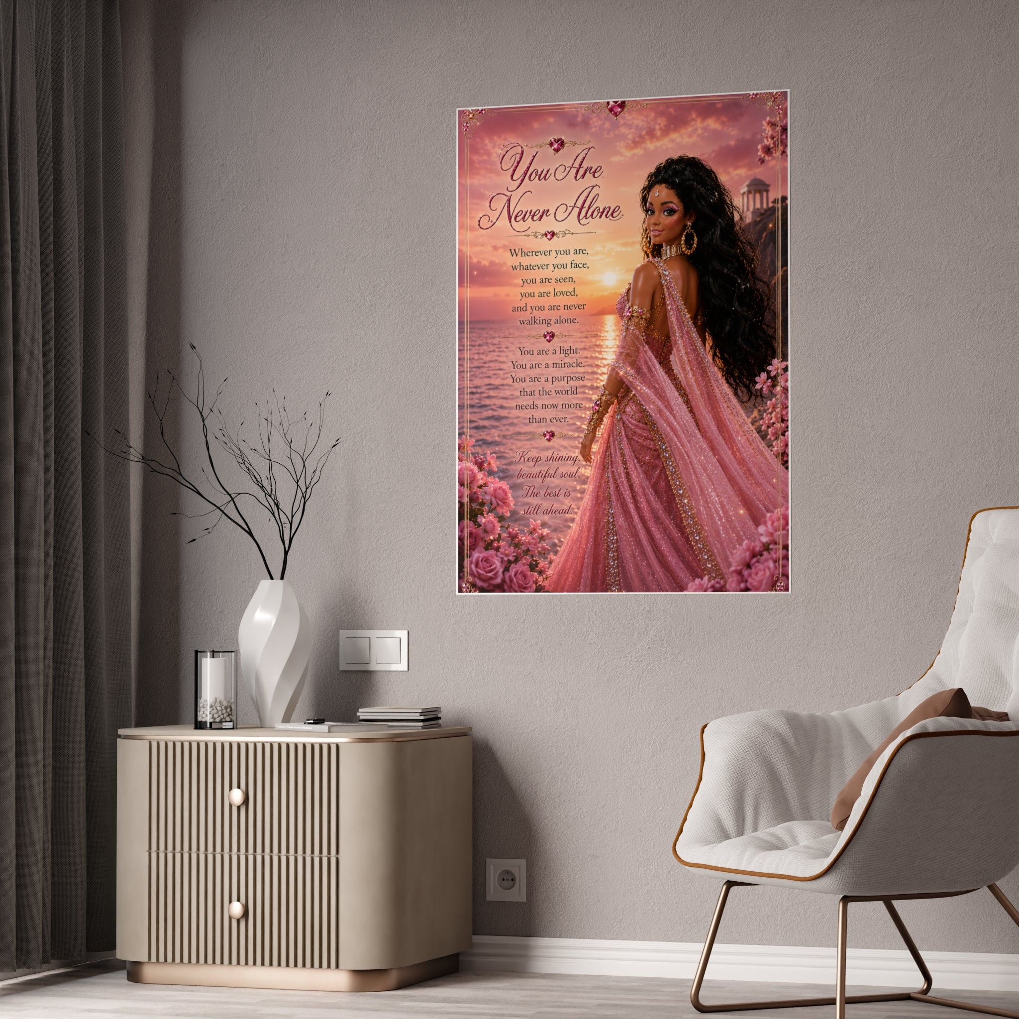 You Are Never Alone Poster | Inspirational Black Woman Art