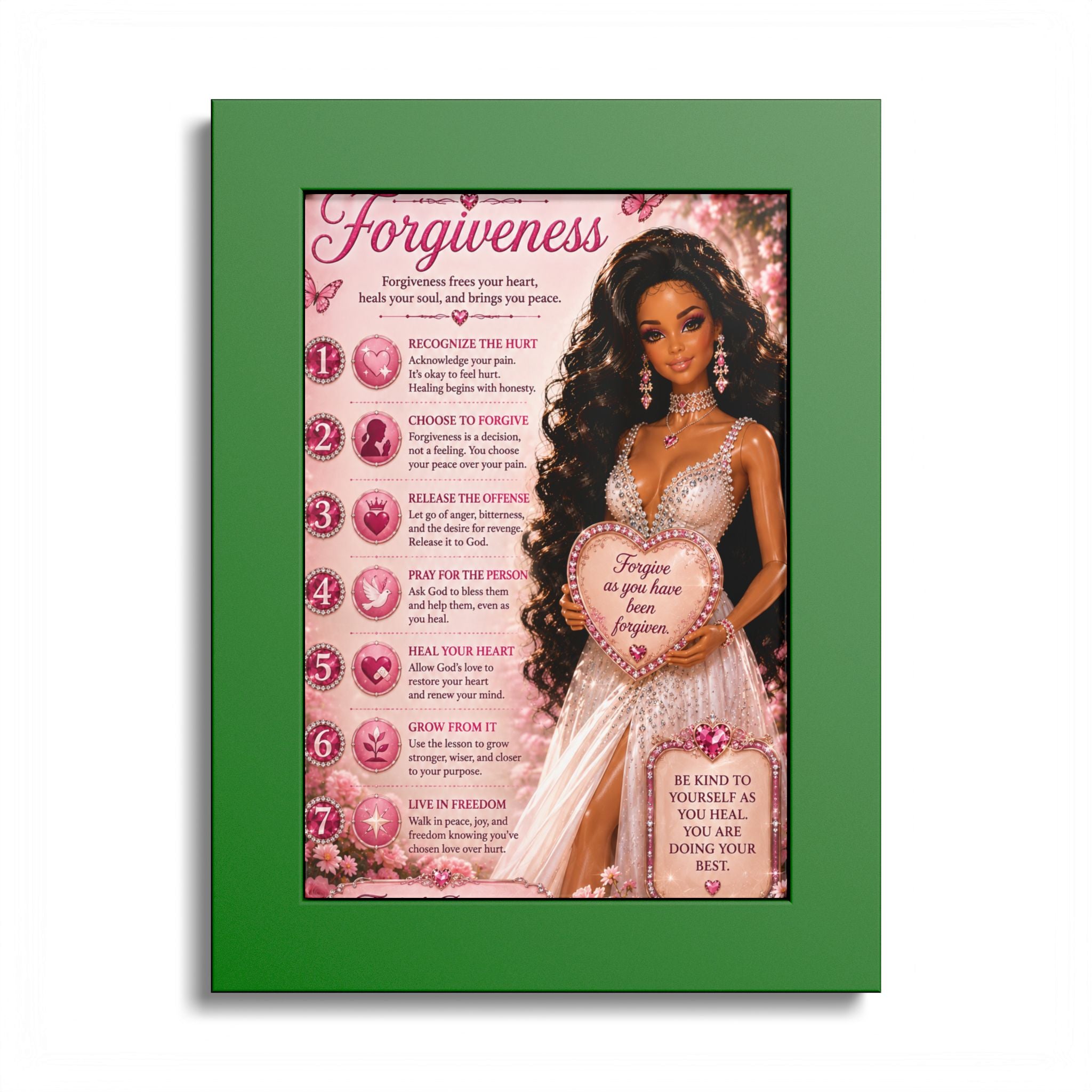Forgiveness Poster Colored Frame | Inspirational Wall Art, Affirmation Print