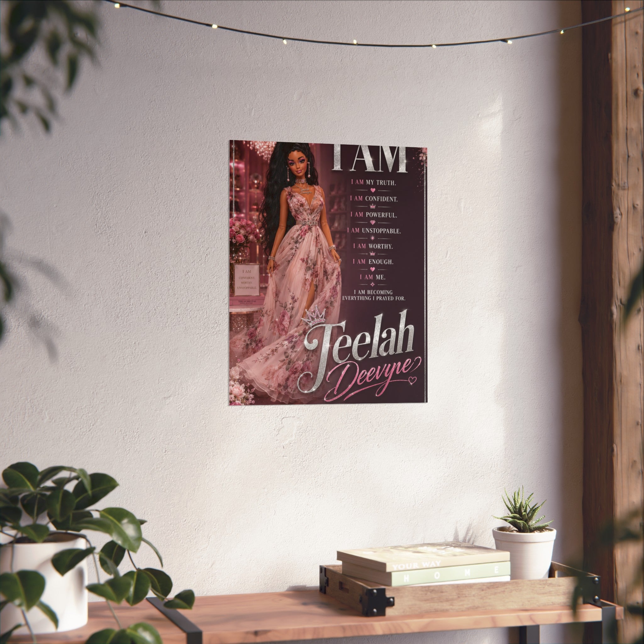 I AM Affirmation Poster Fine Art Poster | Personalized Name Inspirational Wall Art