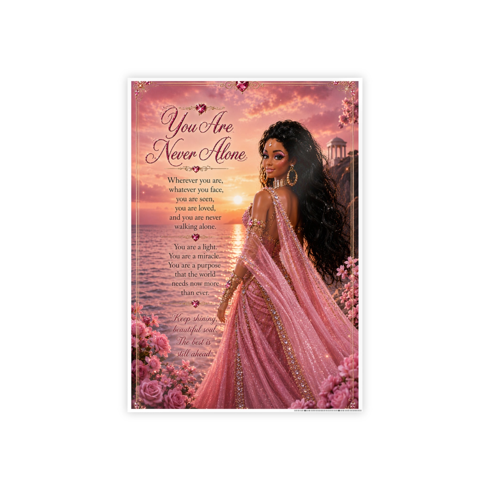 You Are Never Alone Poster | Inspirational Black Woman Art