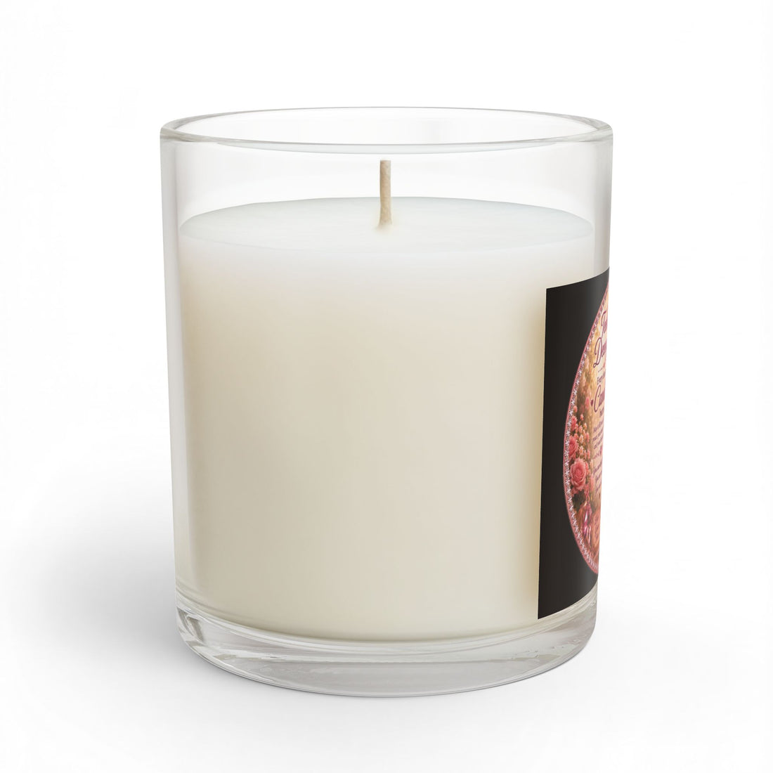 Glam African American Woman Candle, Soy Glass Candle | Pink Rose Luxe Label