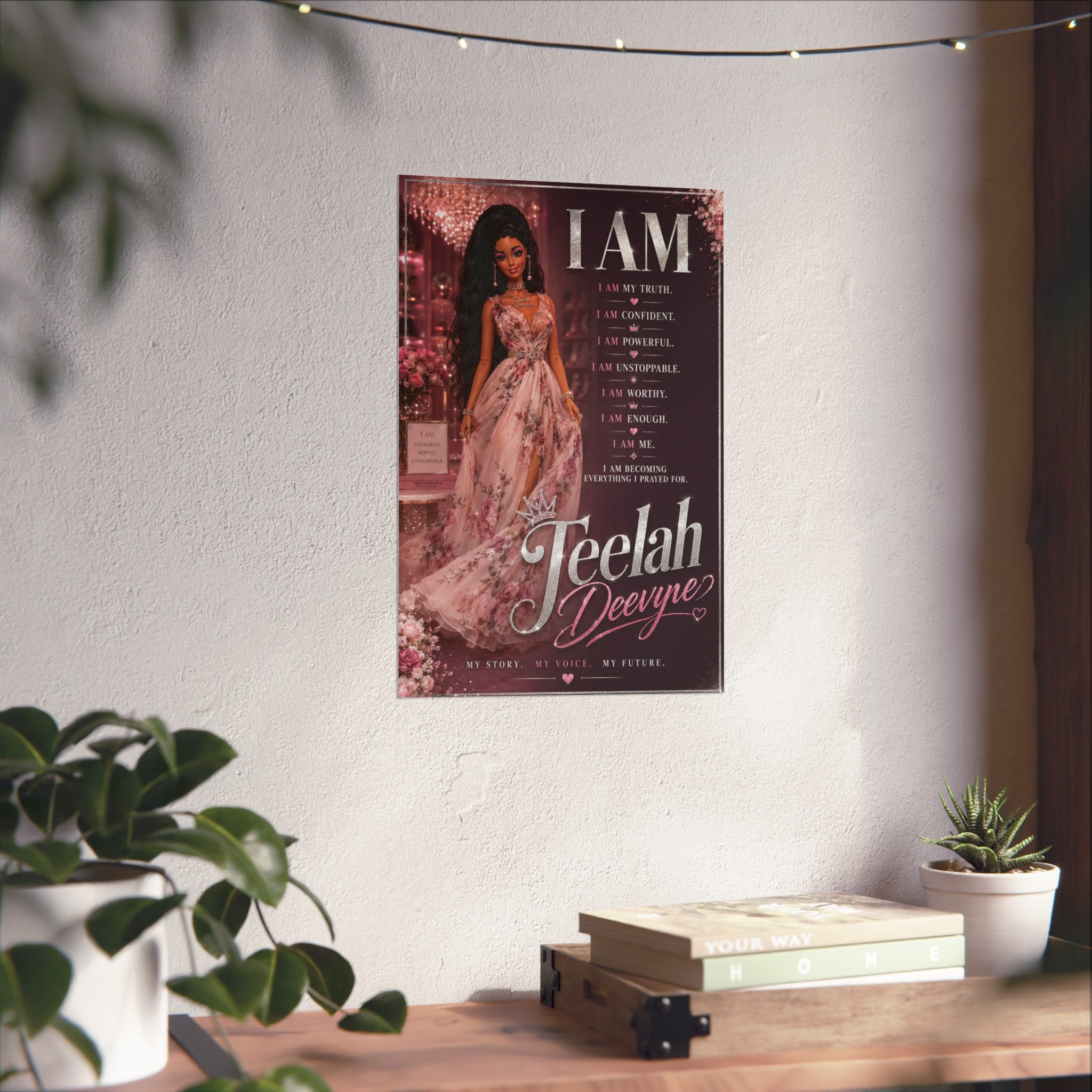 I AM Affirmation Poster Fine Art Poster | Personalized Name Inspirational Wall Art