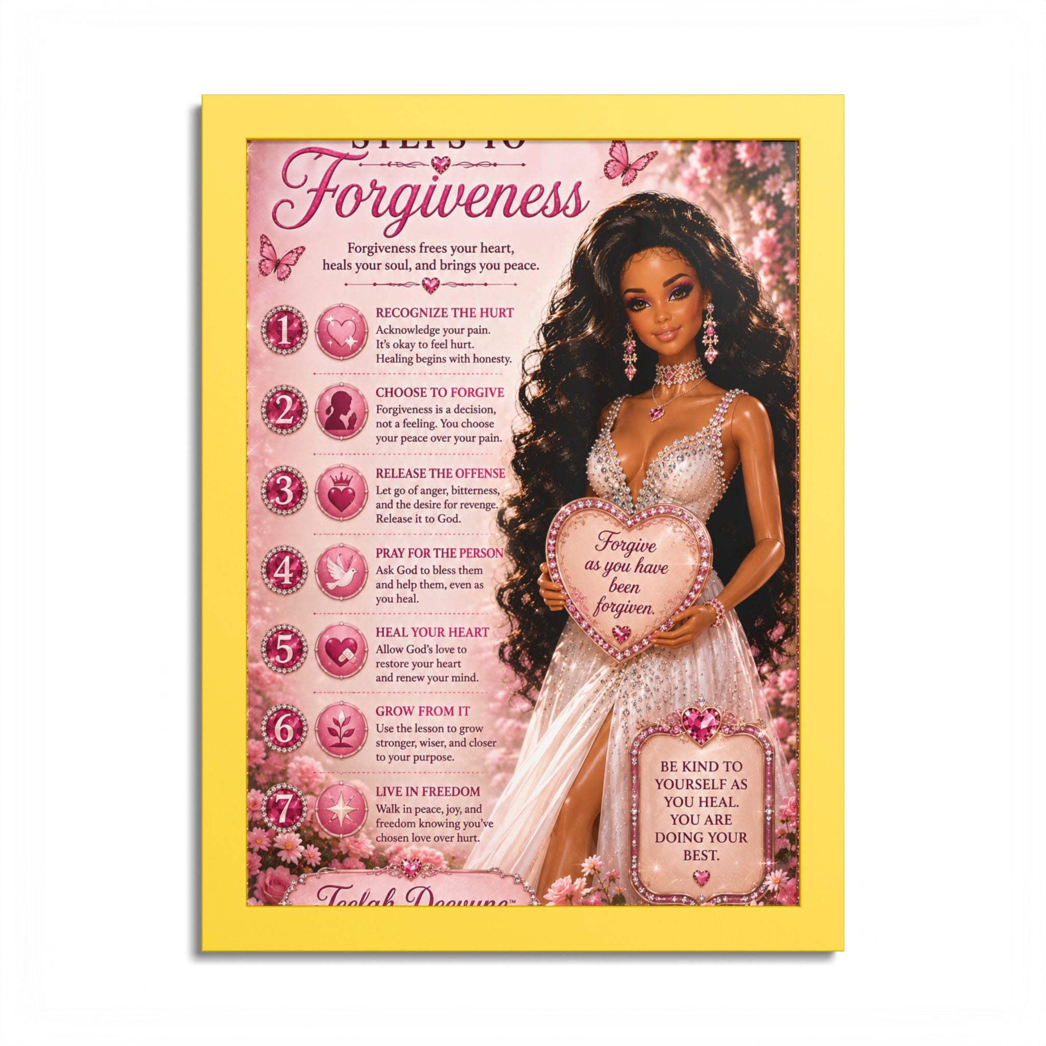 Forgiveness Poster Colored Frame | Inspirational Wall Art, Affirmation Print