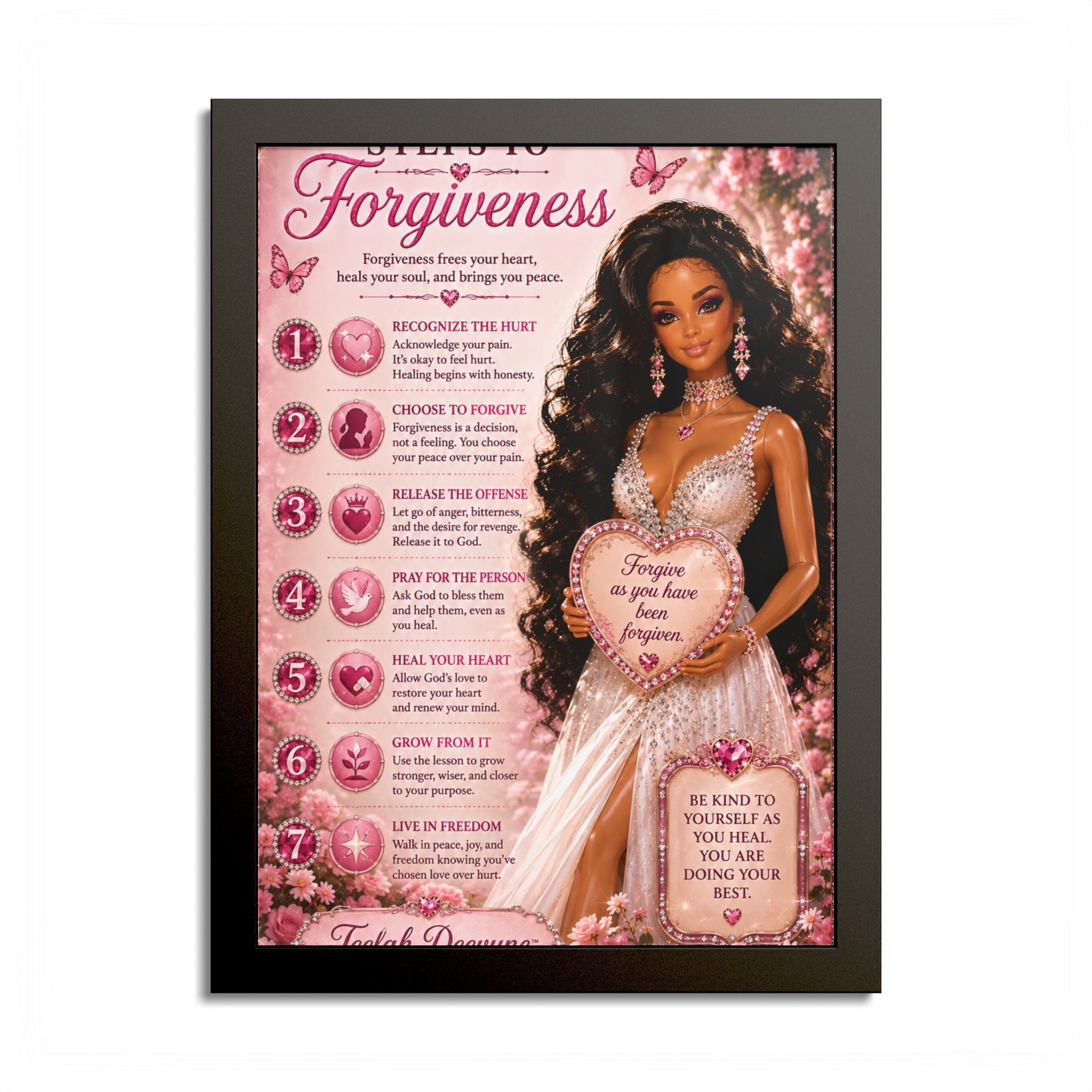 Forgiveness Poster Colored Frame | Inspirational Wall Art, Affirmation Print