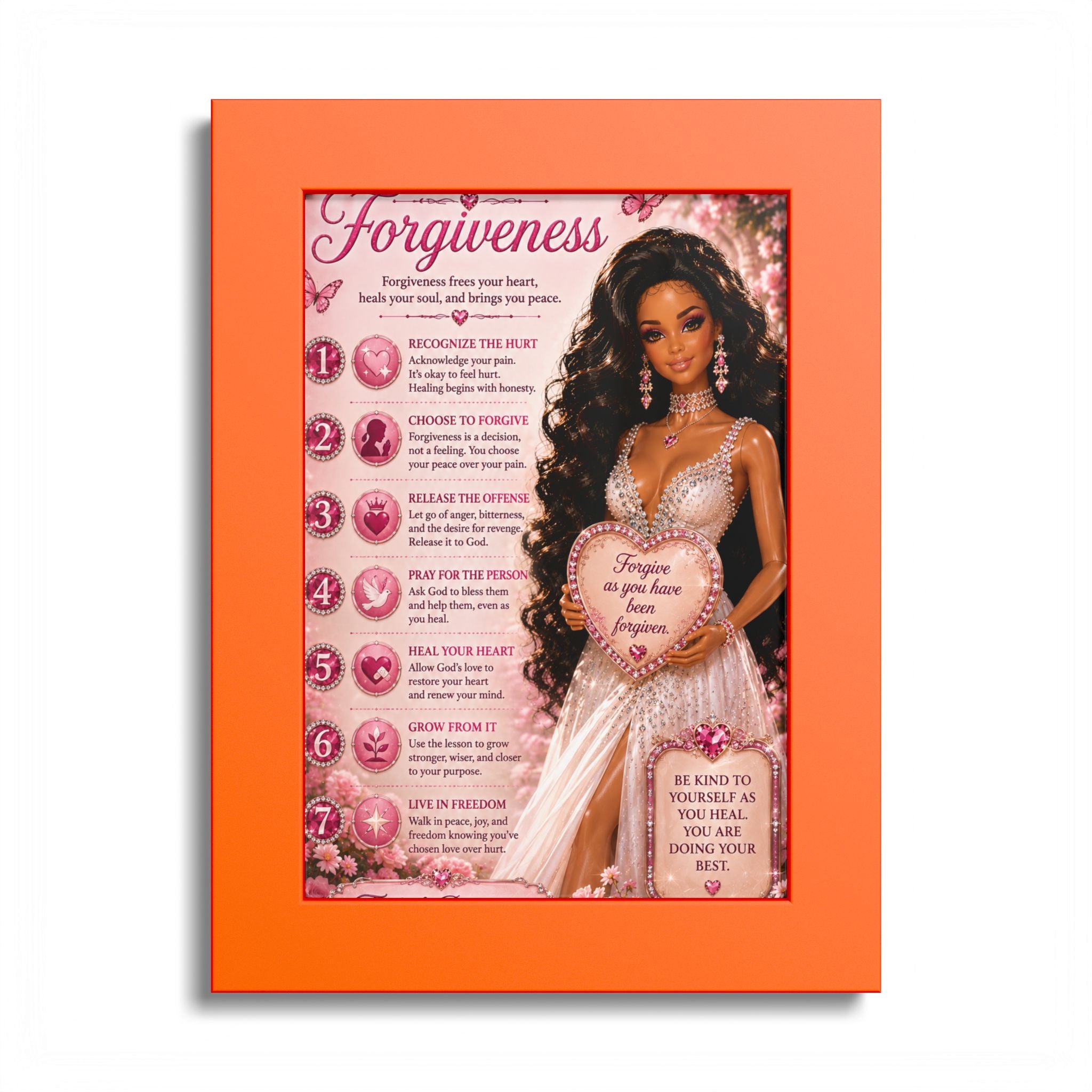 Forgiveness Poster Colored Frame | Inspirational Wall Art, Affirmation Print