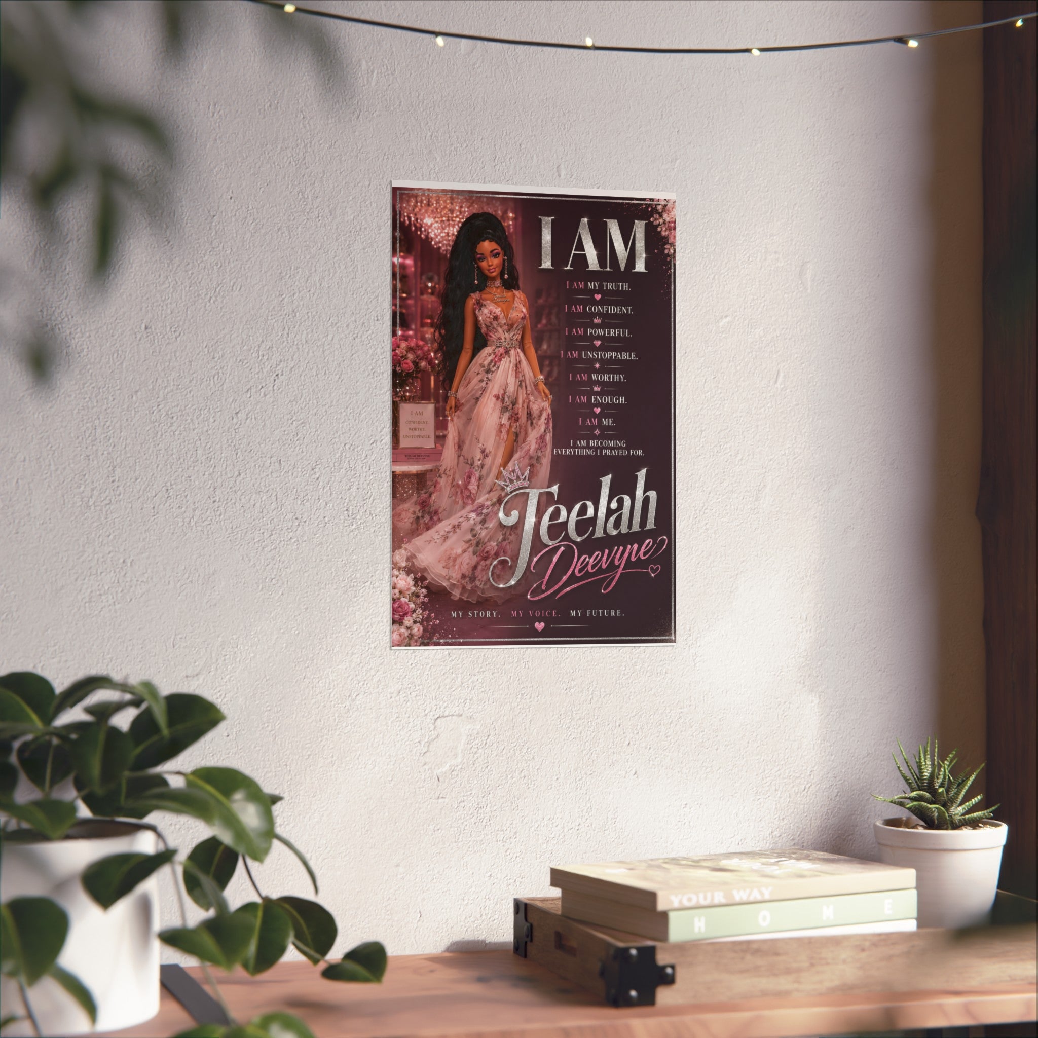 I AM Affirmation Poster Fine Art Poster | Personalized Name Inspirational Wall Art