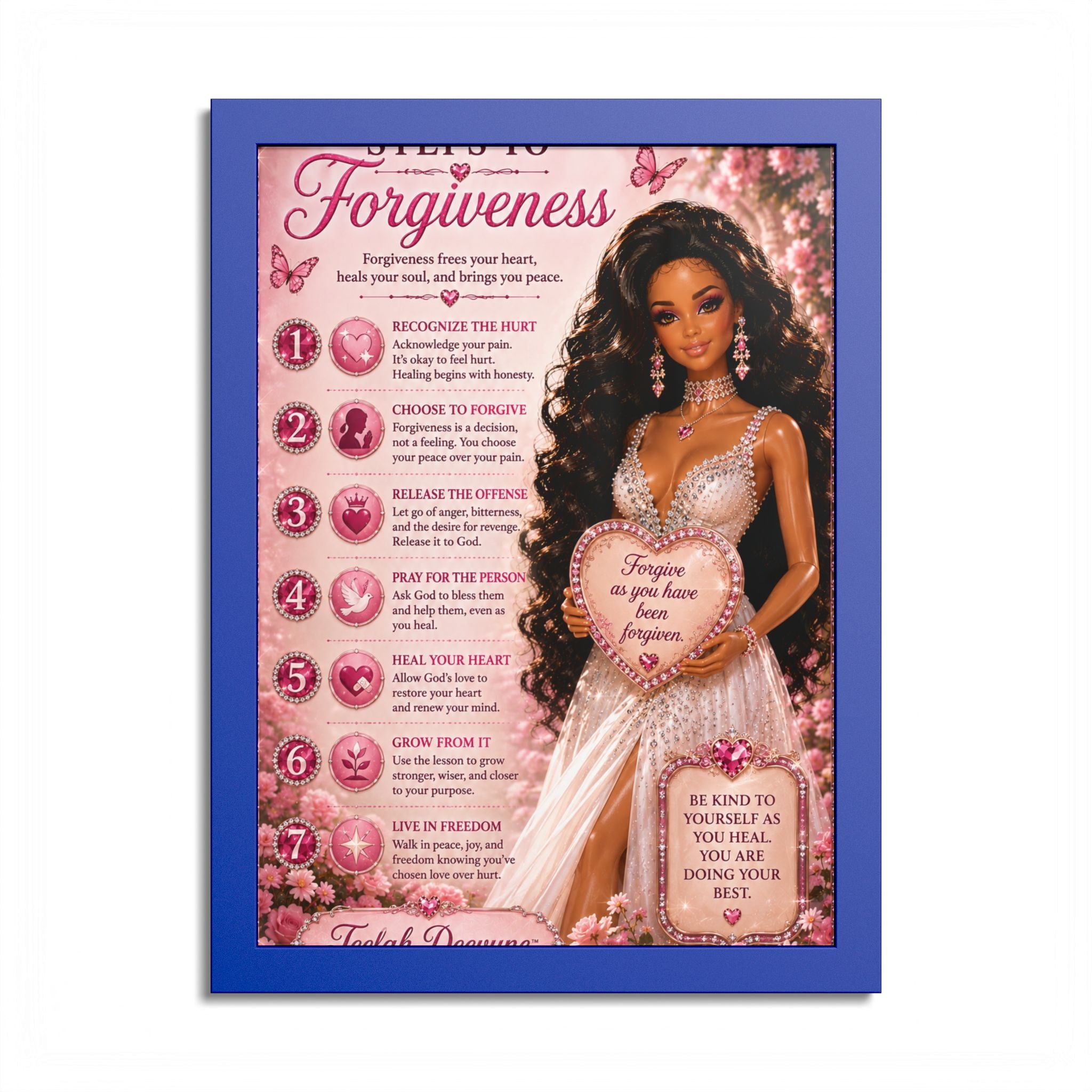 Forgiveness Poster Colored Frame | Inspirational Wall Art, Affirmation Print