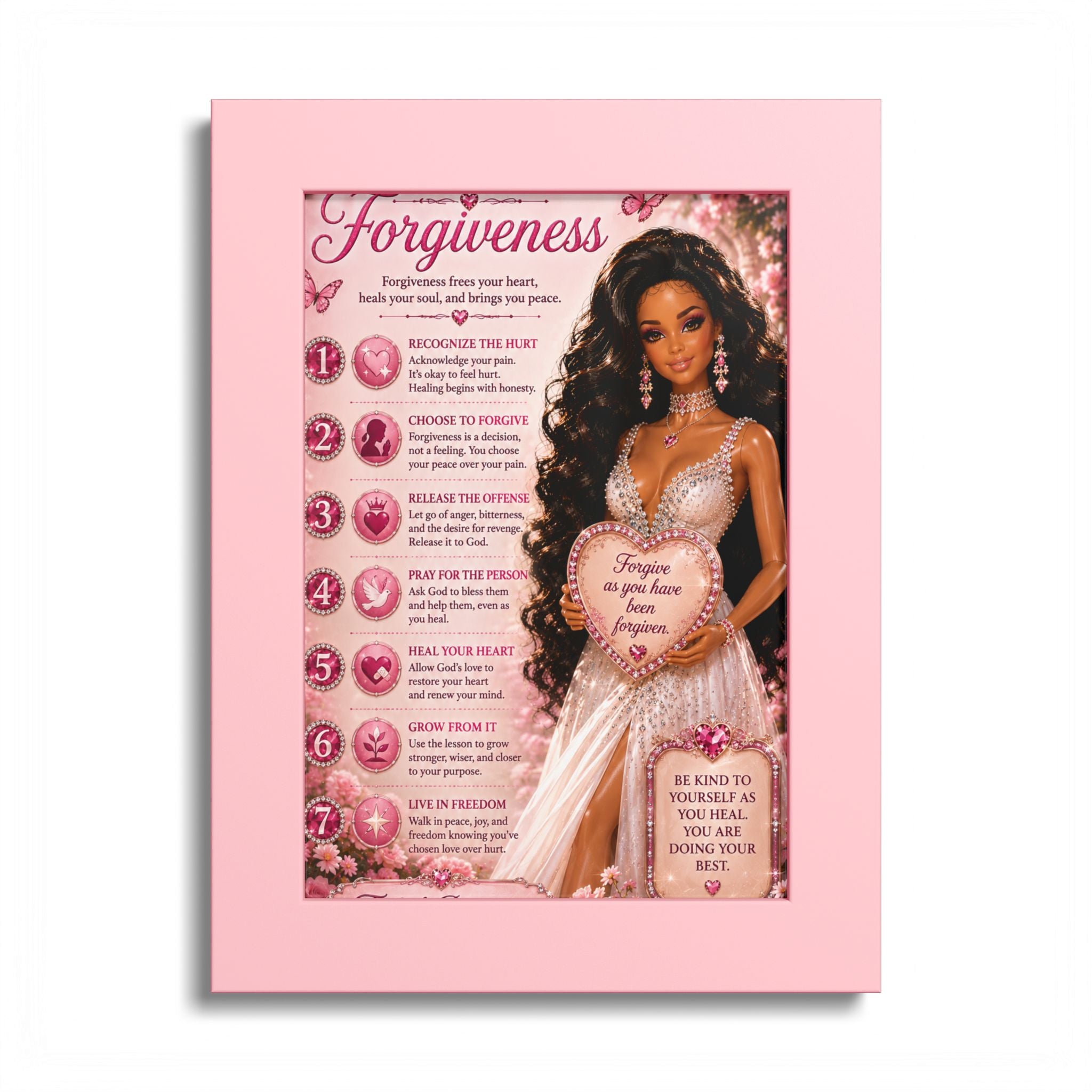 Forgiveness Poster Colored Frame | Inspirational Wall Art, Affirmation Print