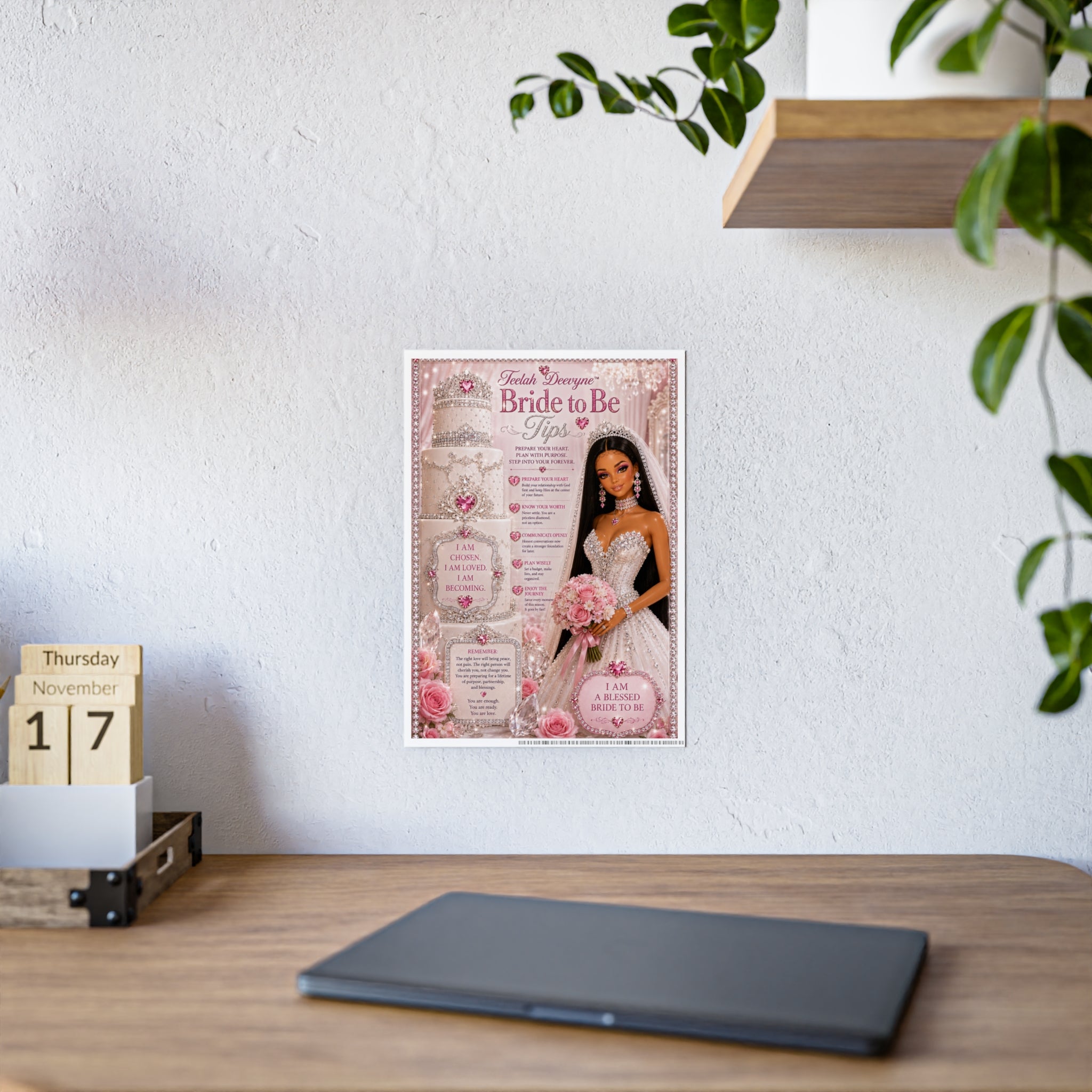 Bride to Be Tips Poster | Bridal Wall Art, Gloss Wedding Print