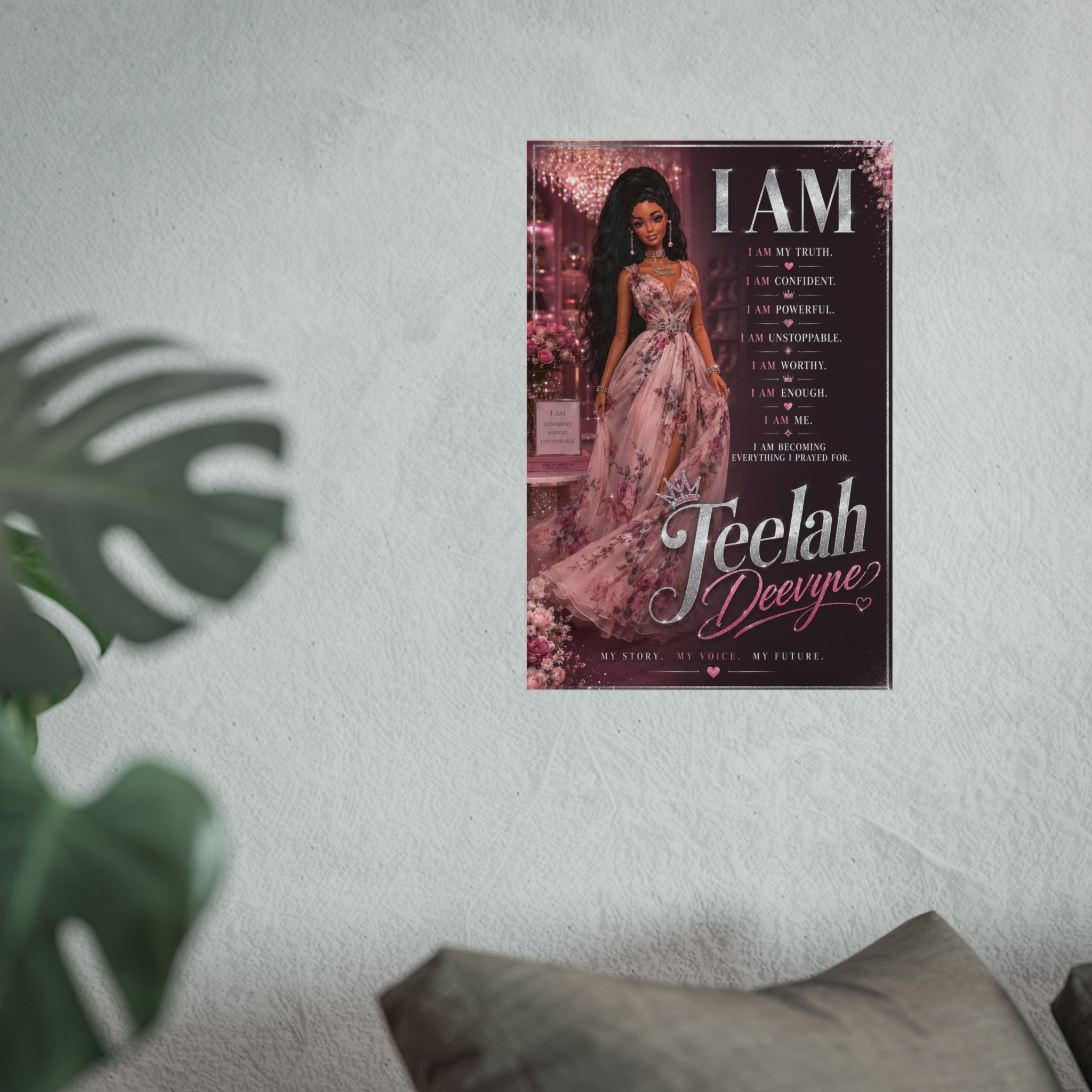I AM Affirmation Poster Fine Art Poster | Personalized Name Inspirational Wall Art