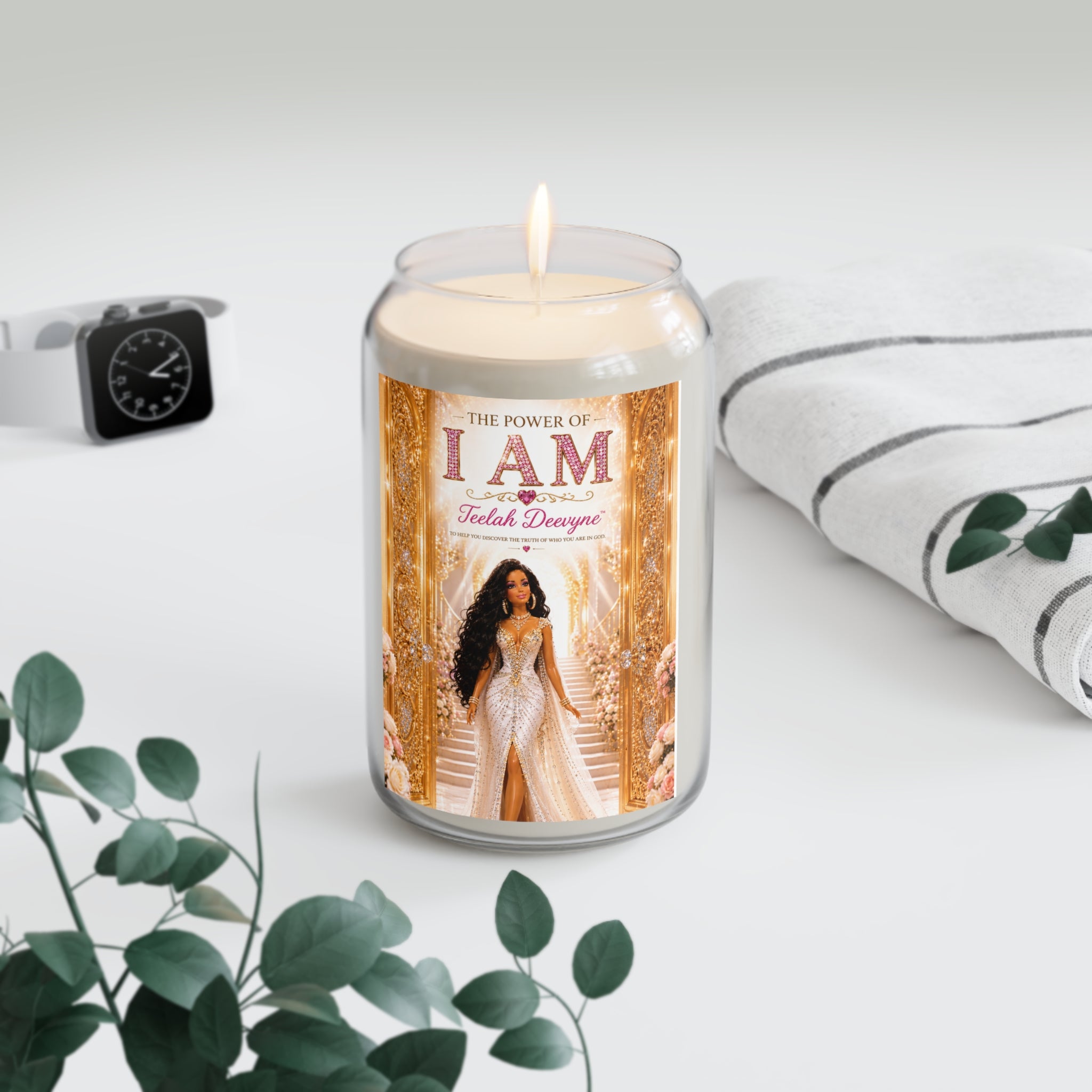 I AM Empowerment Soy Candle — 13.75oz Scented Candle with Inspirational 'The Power of I AM' Design