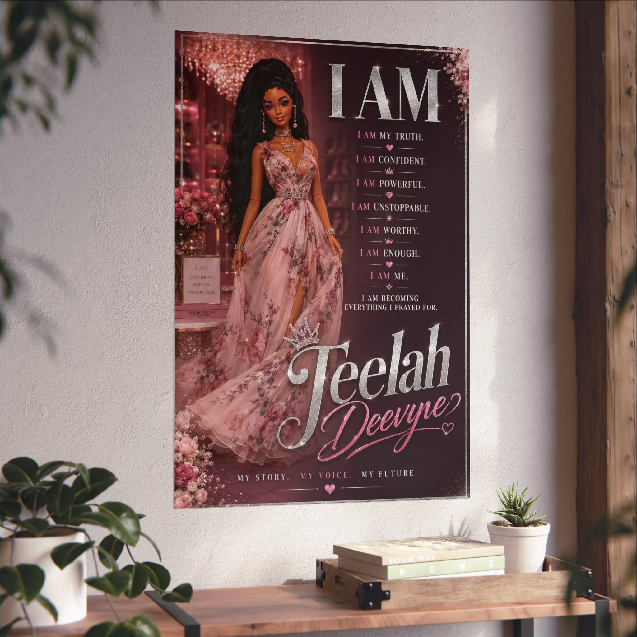 I AM Affirmation Poster Fine Art Poster | Personalized Name Inspirational Wall Art