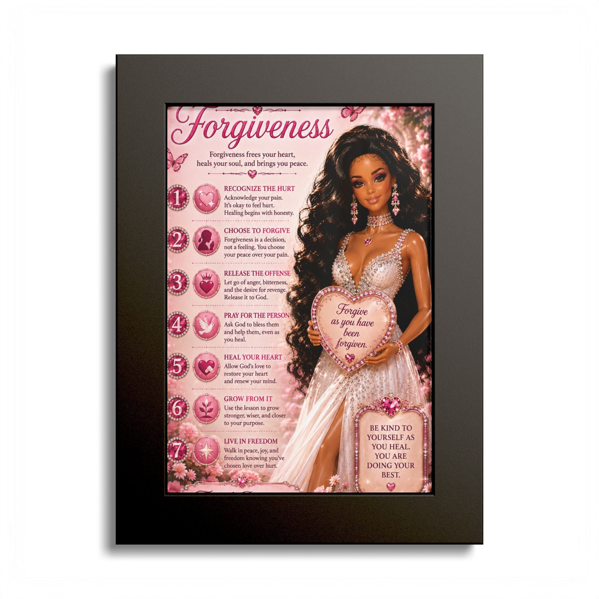 Forgiveness Poster Colored Frame | Inspirational Wall Art, Affirmation Print
