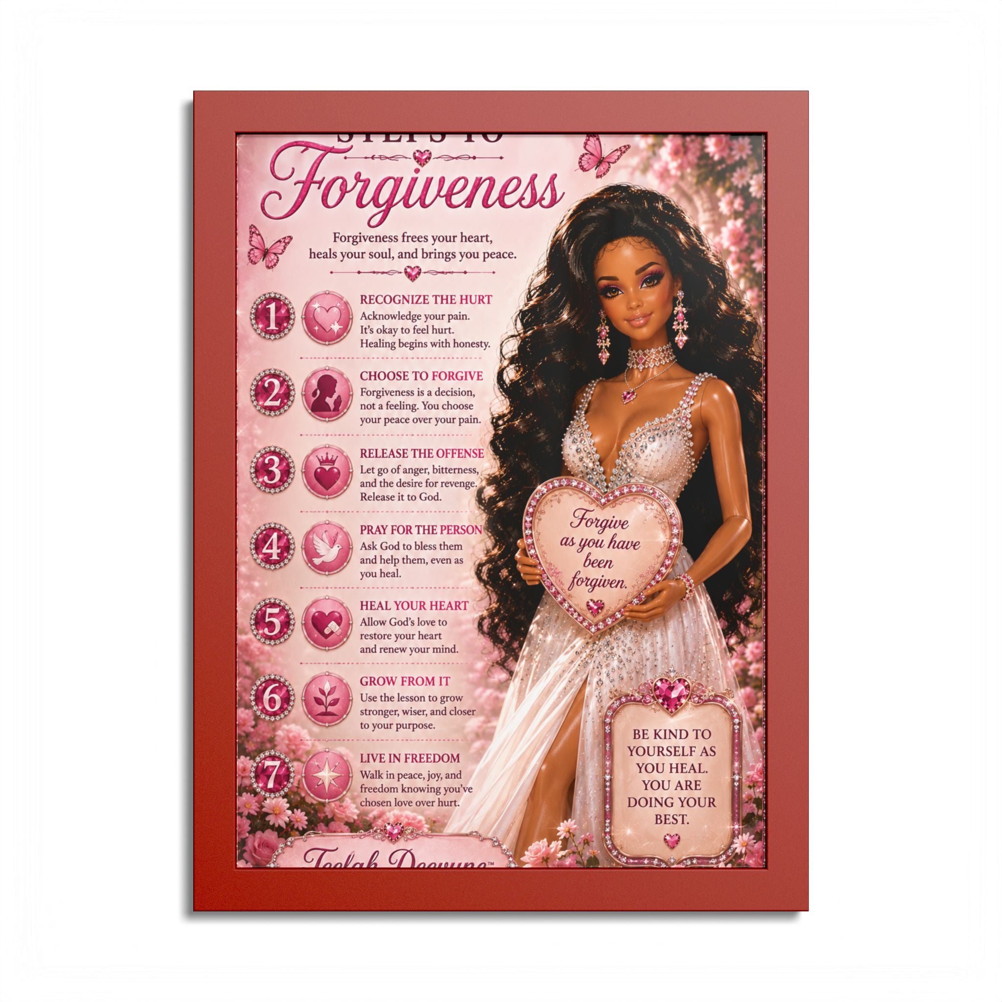 Forgiveness Poster Colored Frame | Inspirational Wall Art, Affirmation Print
