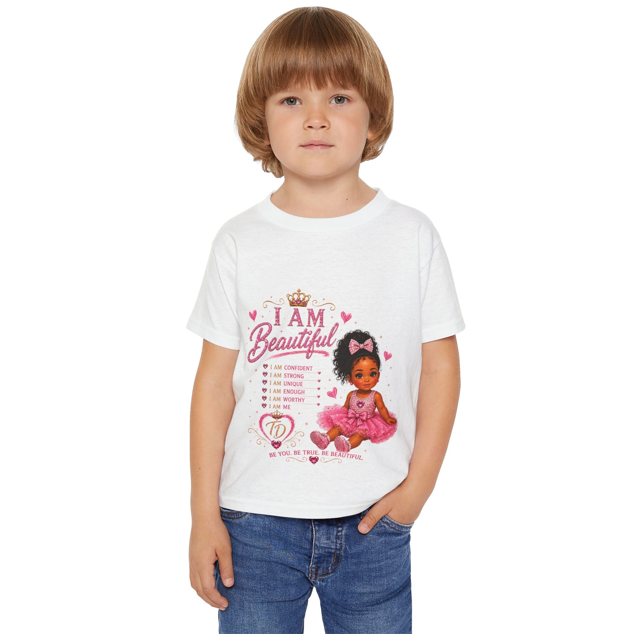 Toddler T-Shirt — "I Am Beautiful" Princess Doll Affirmation Tee