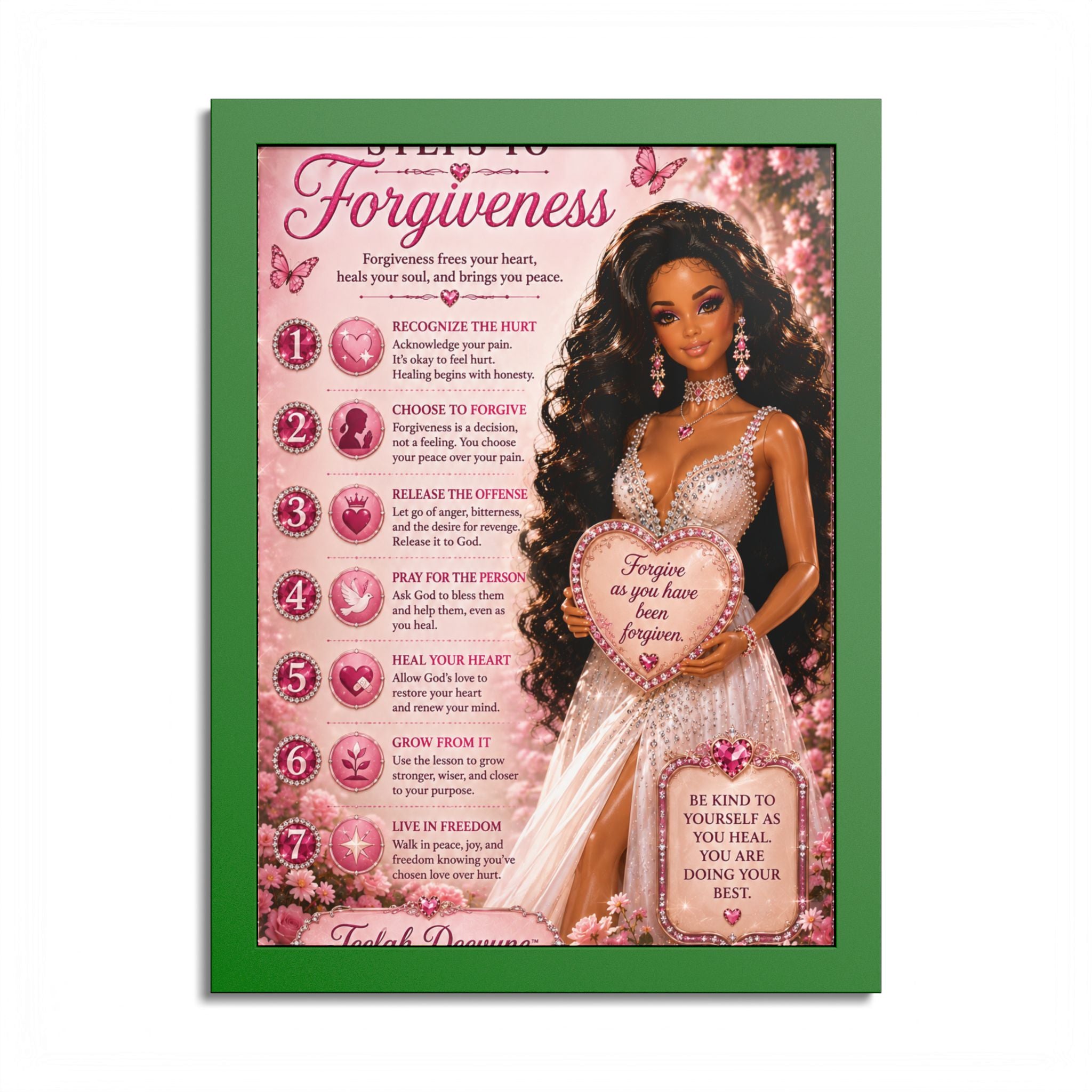 Forgiveness Poster Colored Frame | Inspirational Wall Art, Affirmation Print