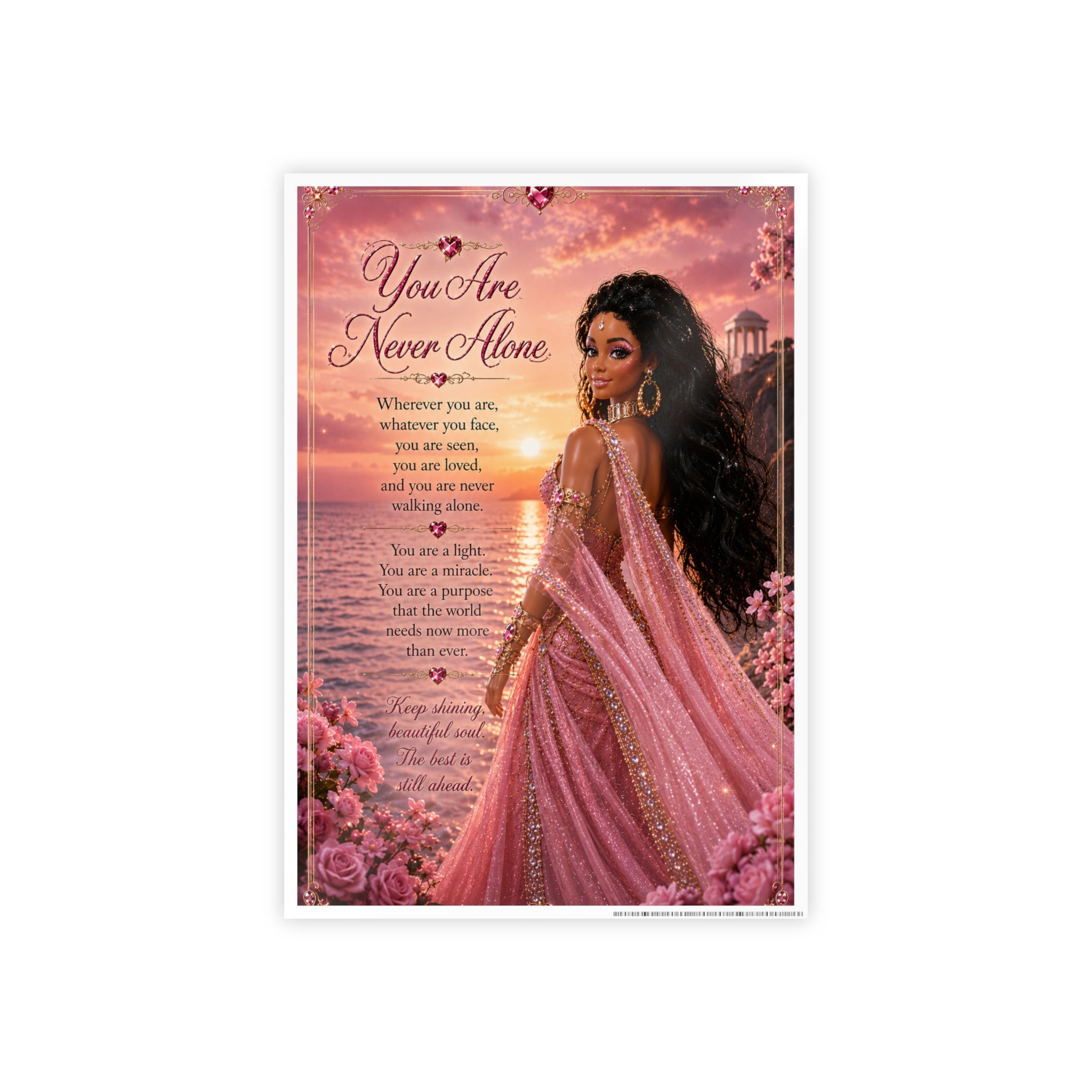 You Are Never Alone Poster | Inspirational Black Woman Art