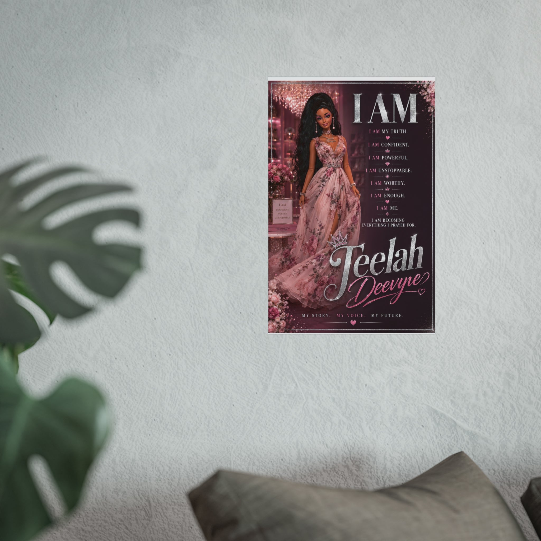 I AM Affirmation Poster Fine Art Poster | Personalized Name Inspirational Wall Art