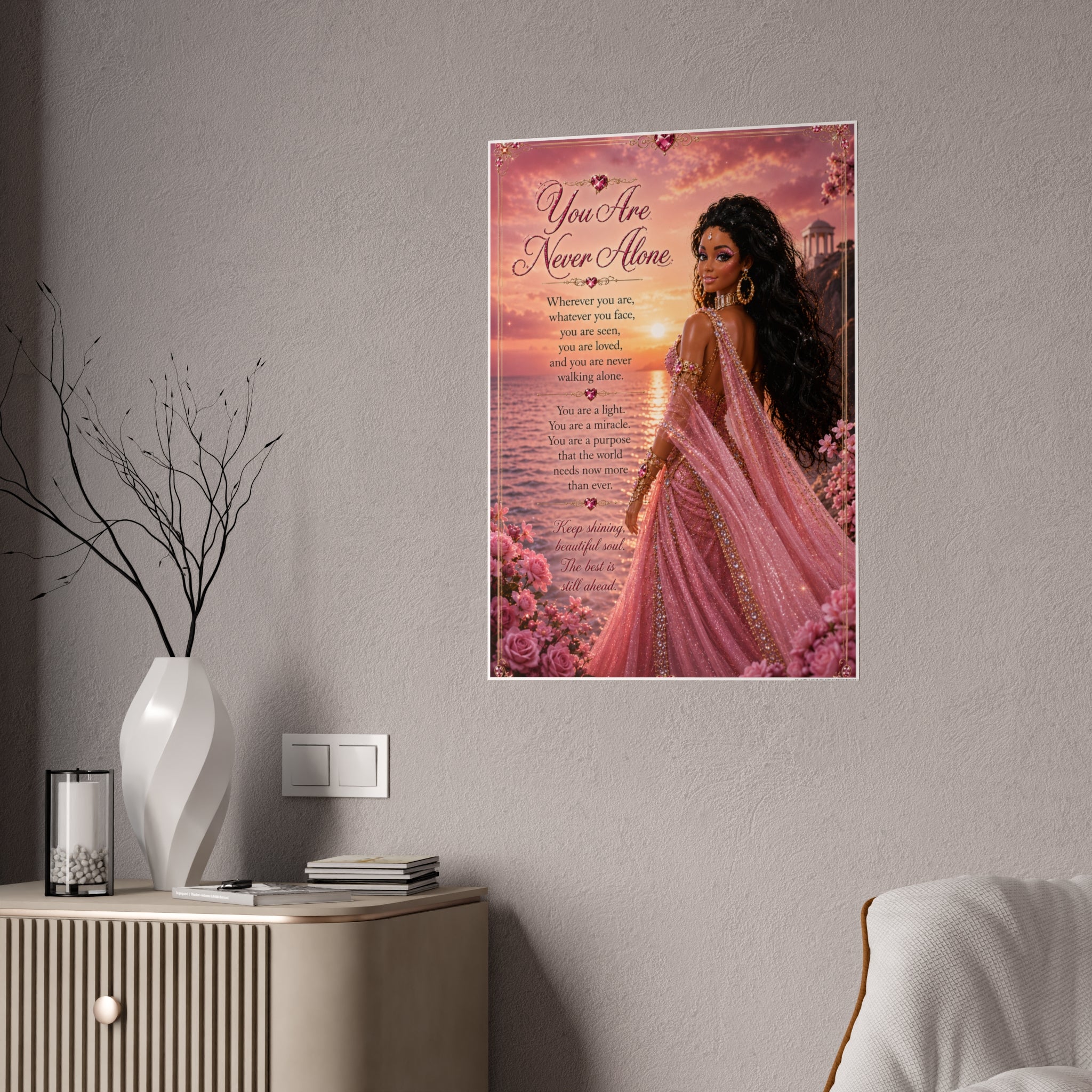 You Are Never Alone Poster | Inspirational Black Woman Art