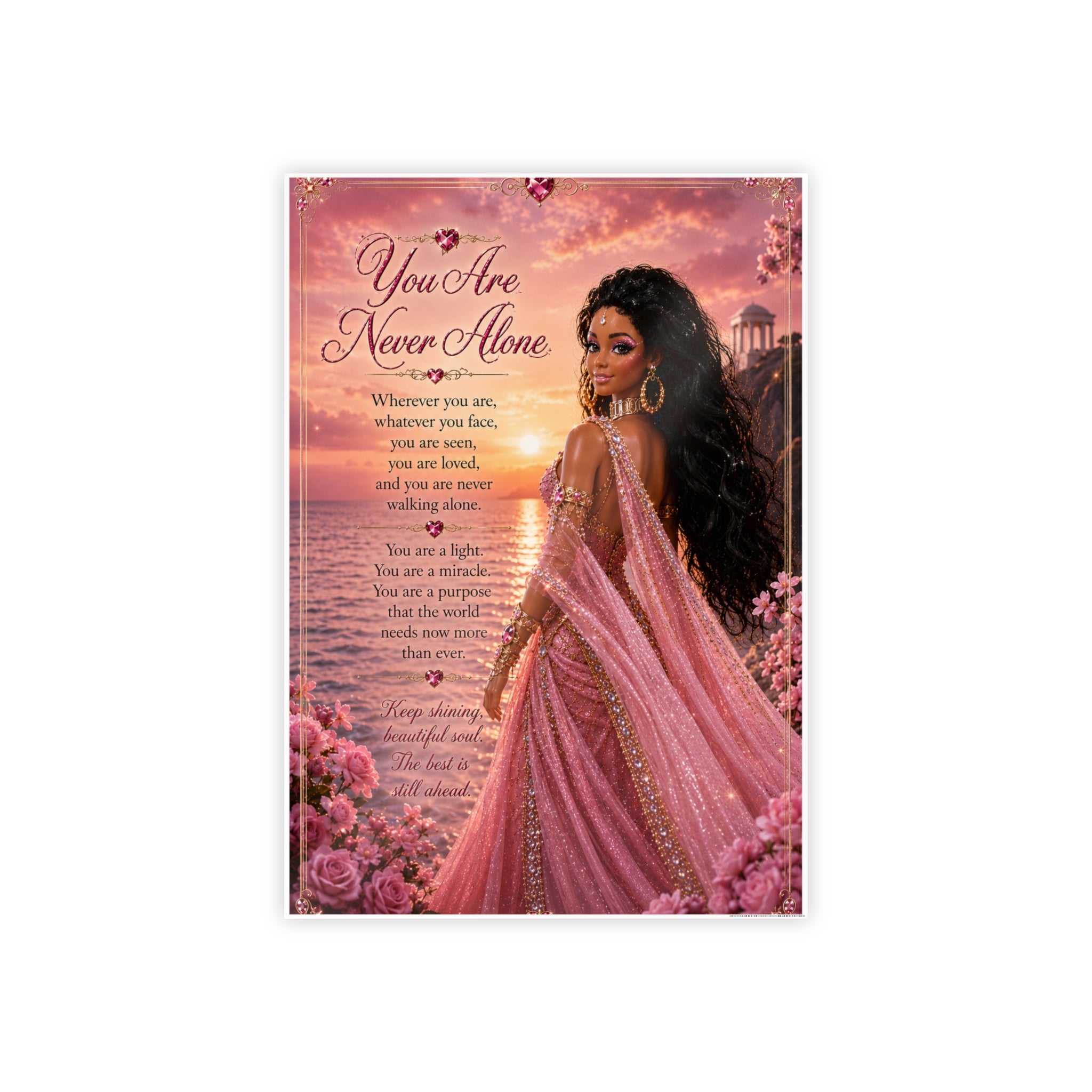 You Are Never Alone Poster | Inspirational Black Woman Art