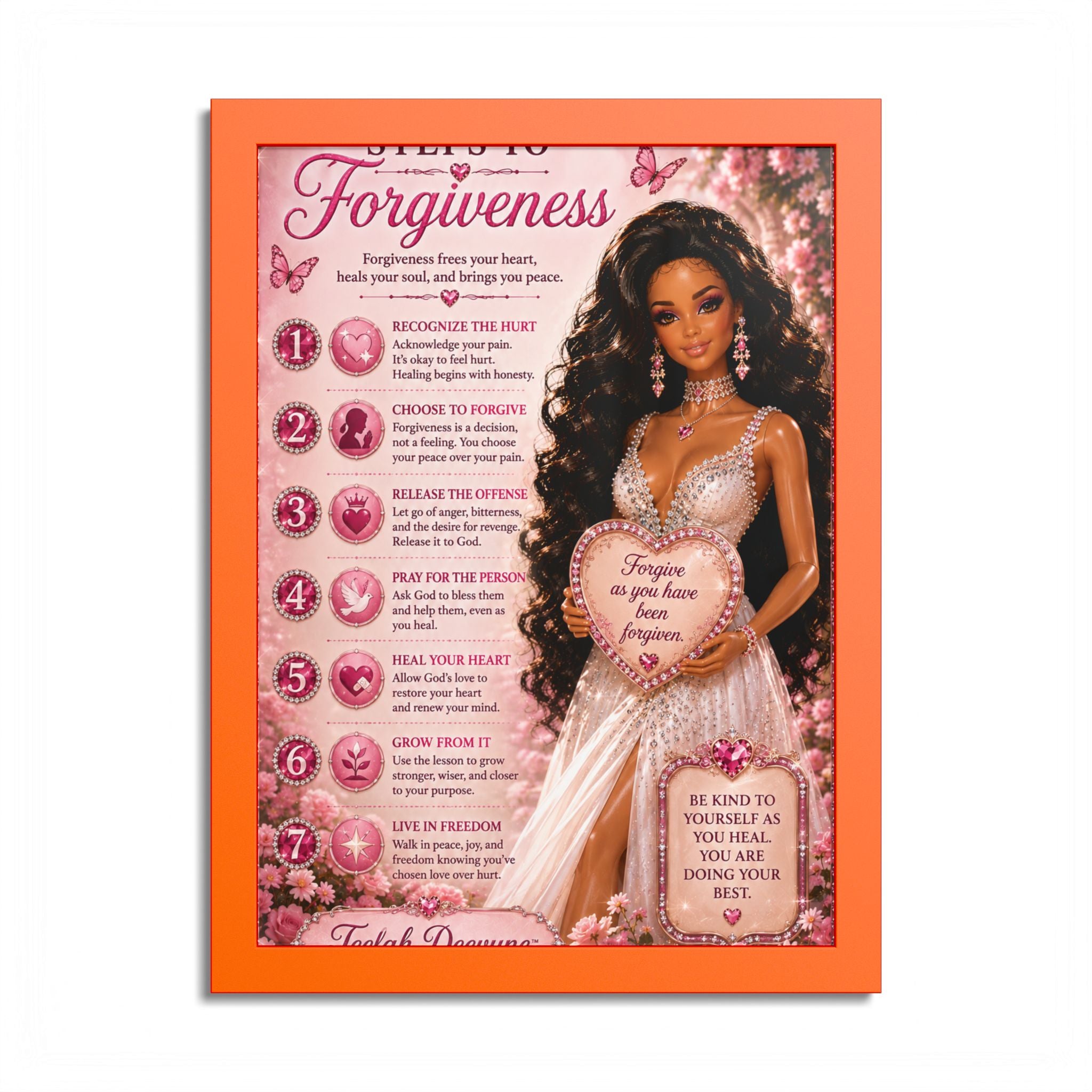 Forgiveness Poster Colored Frame | Inspirational Wall Art, Affirmation Print