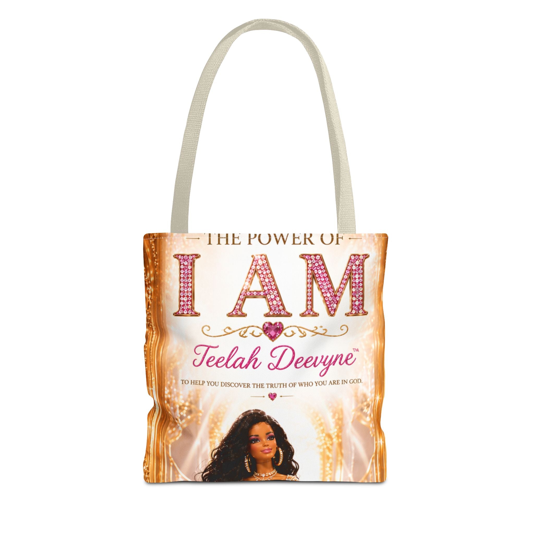 Inspirational 'I AM' Tote Bag — Teelah Deevyne Empowerment AOP Tote