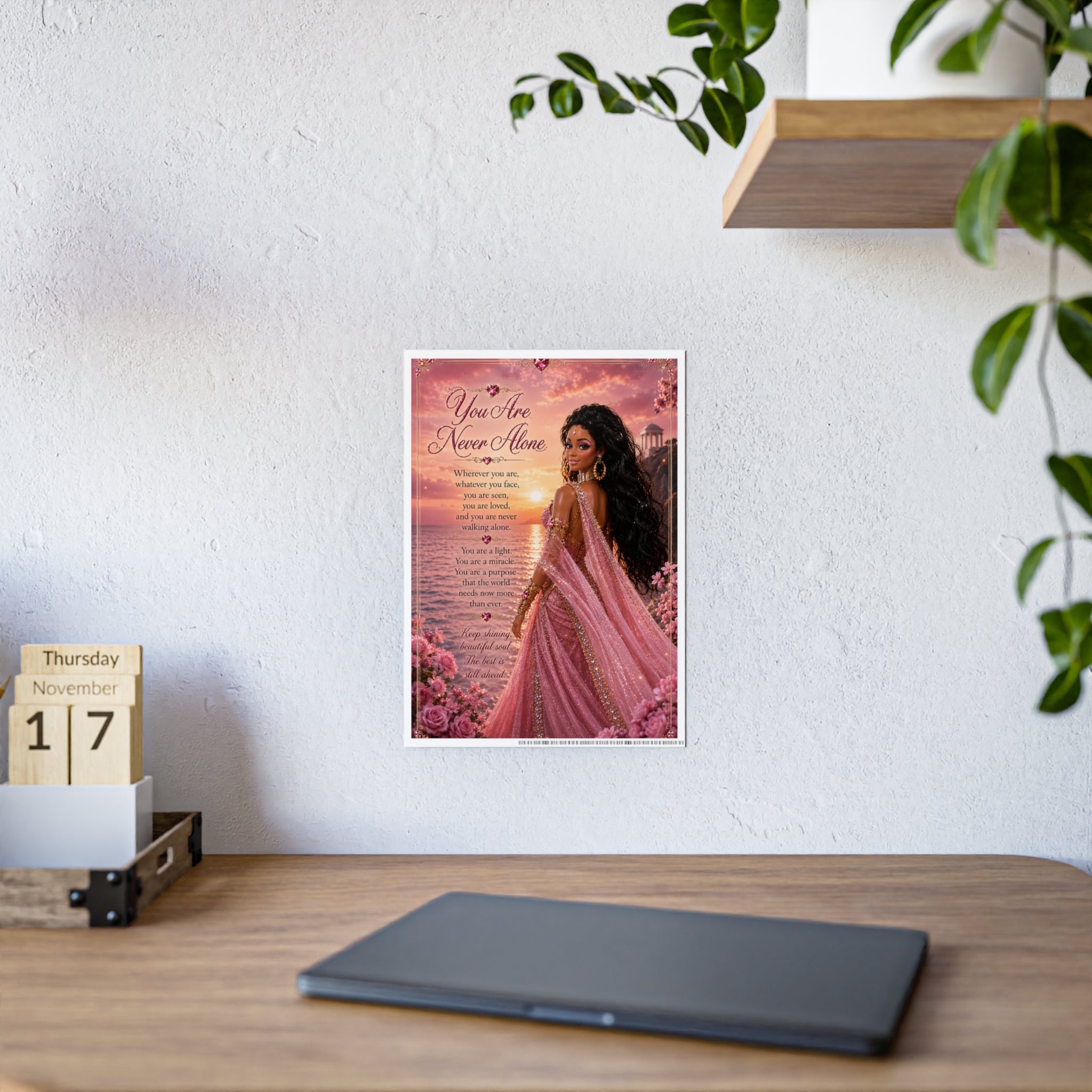 You Are Never Alone Poster | Inspirational Black Woman Art