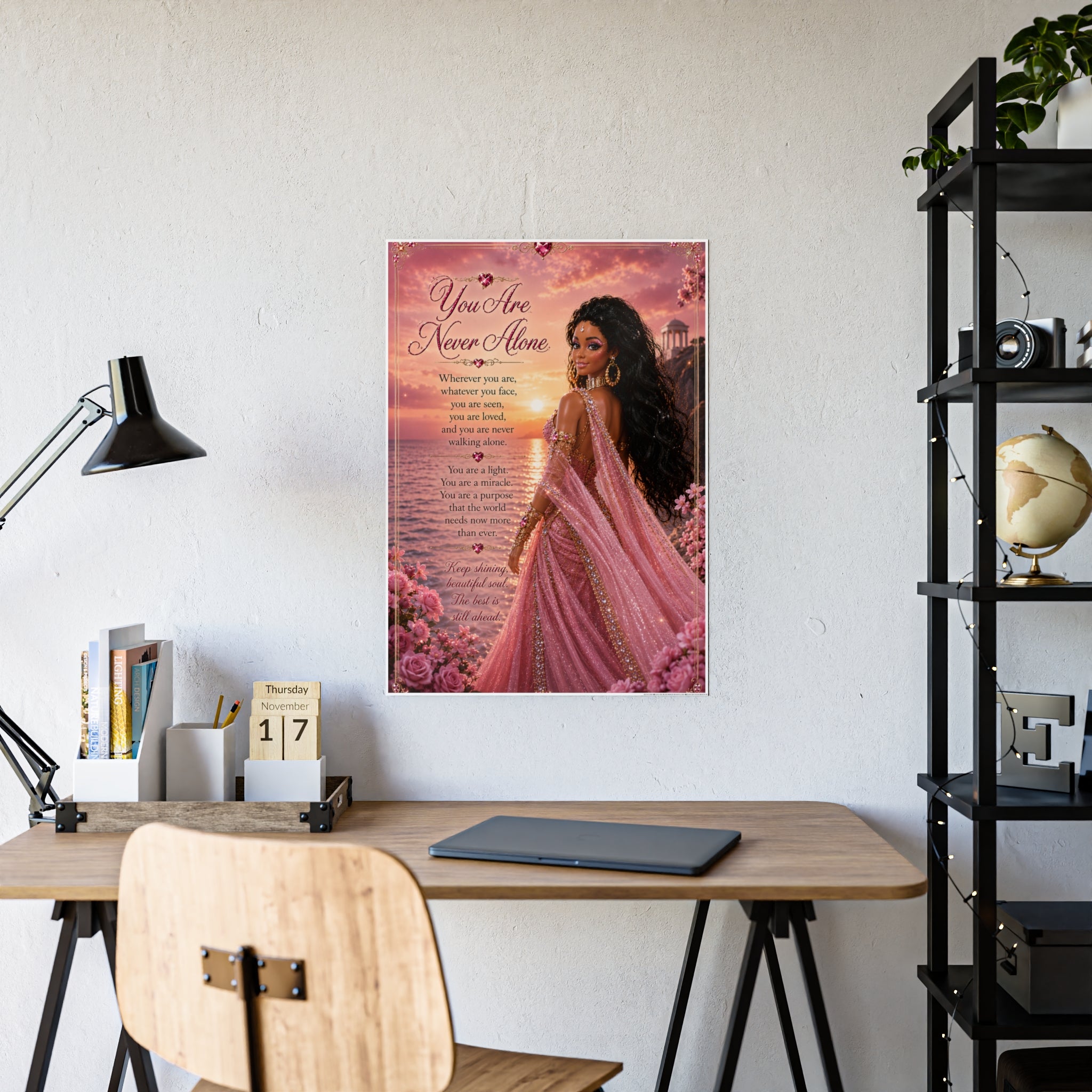 You Are Never Alone Poster | Inspirational Black Woman Art