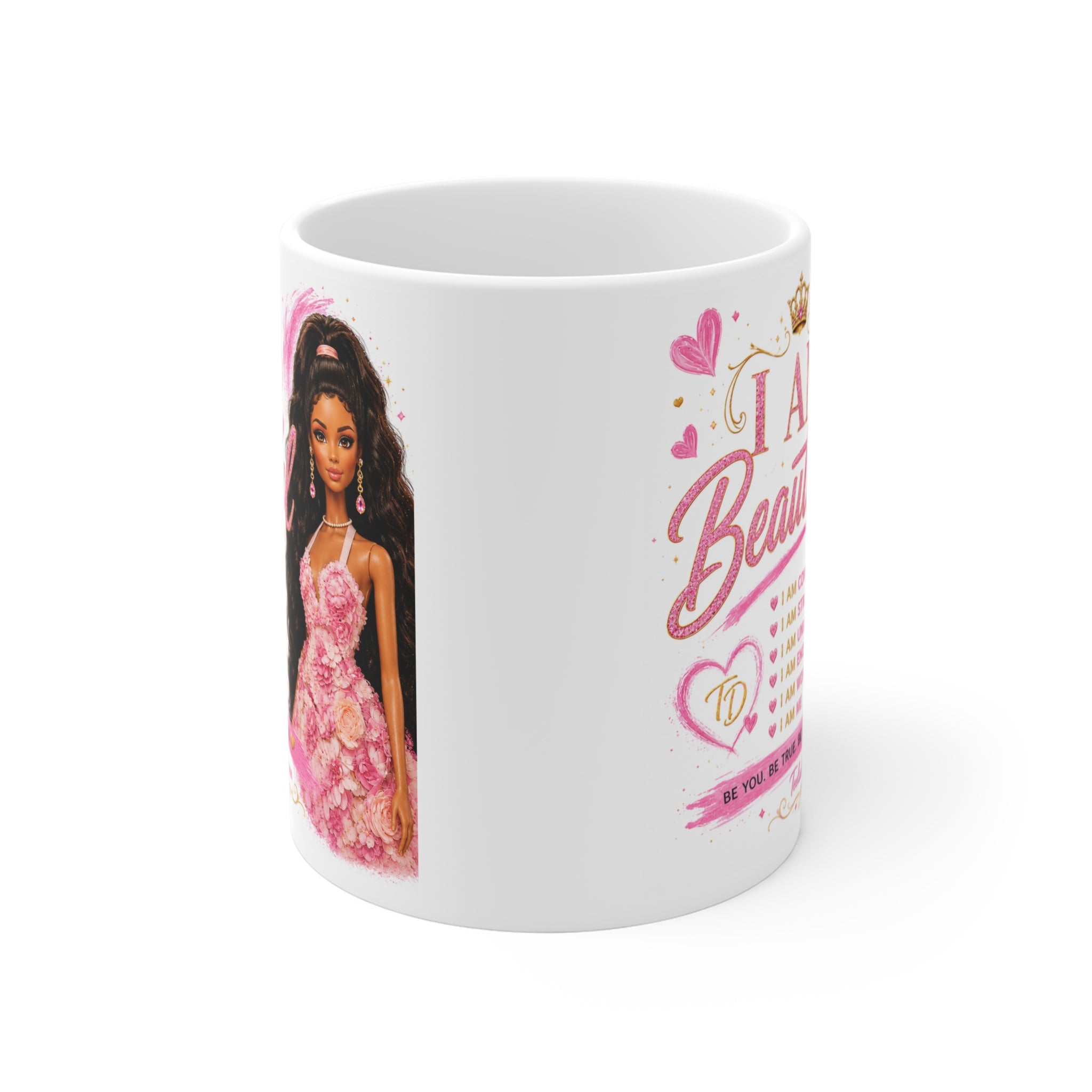 Inspirational 'I Am Beautiful' 11oz Mug — Empowerment Coffee Cup