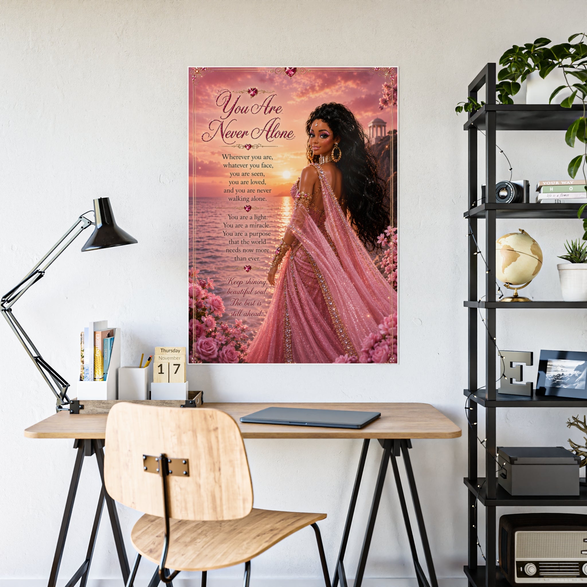 You Are Never Alone Poster | Inspirational Black Woman Art