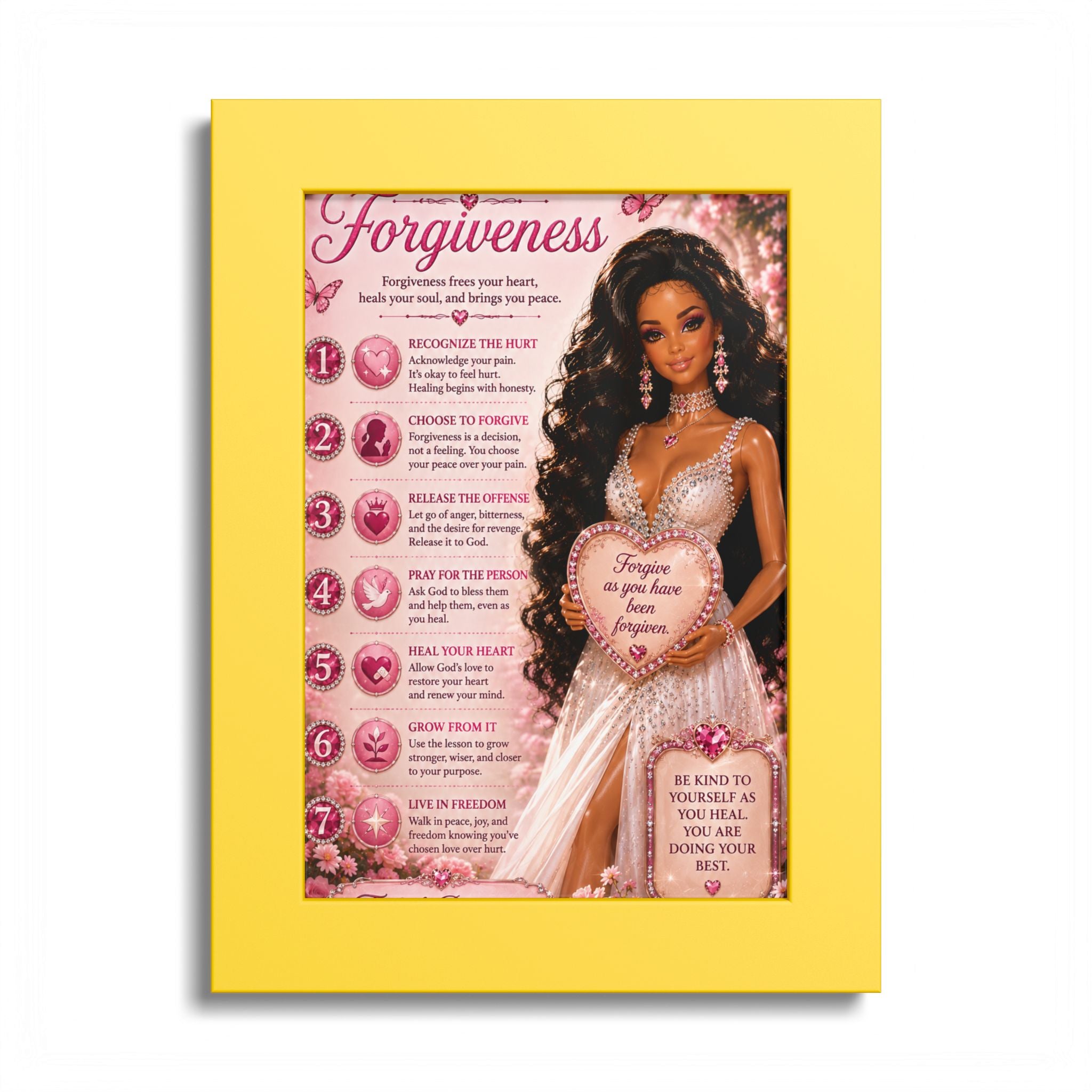 Forgiveness Poster Colored Frame | Inspirational Wall Art, Affirmation Print