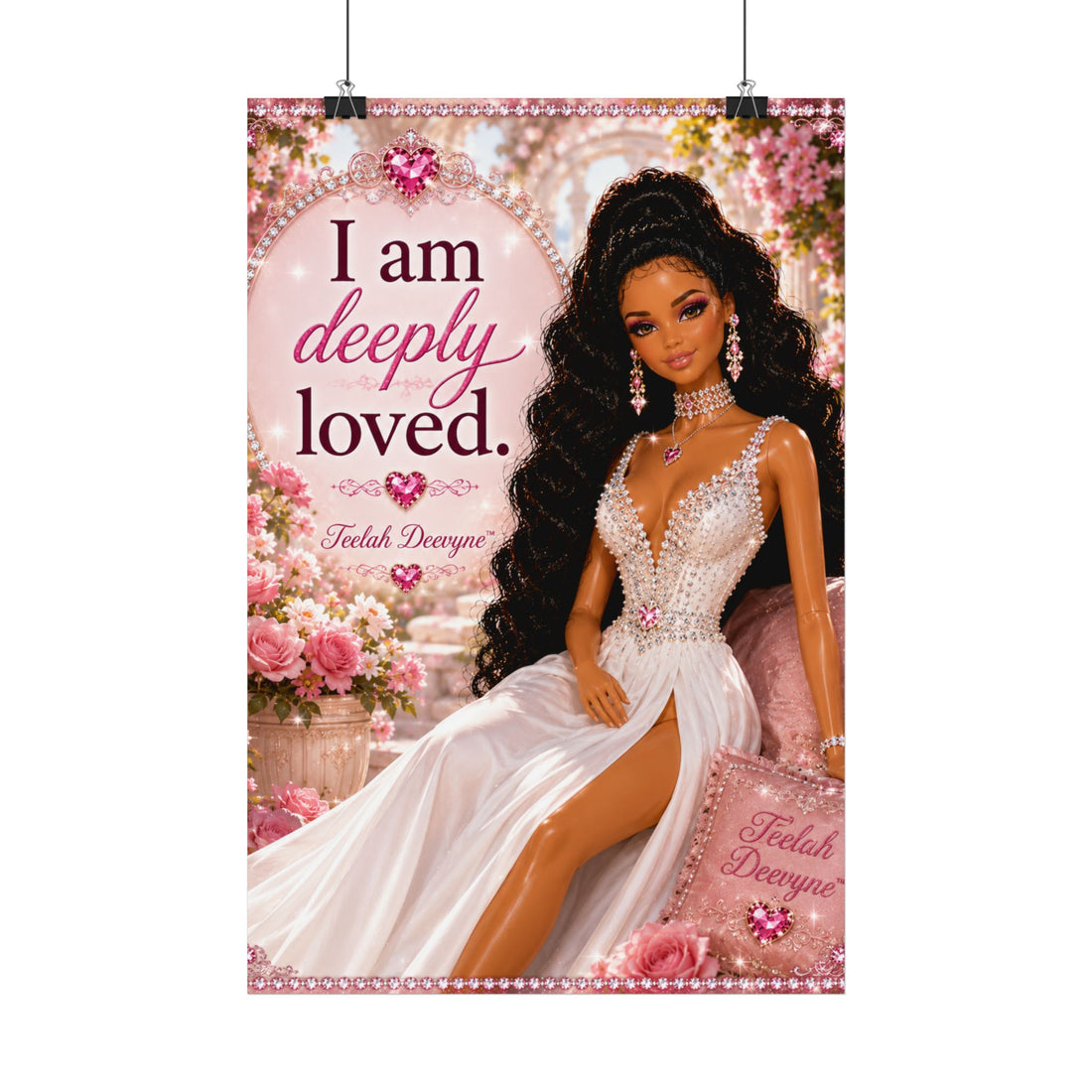 I Am Deeply Loved satin poster | Inspirational affirmation wall art
