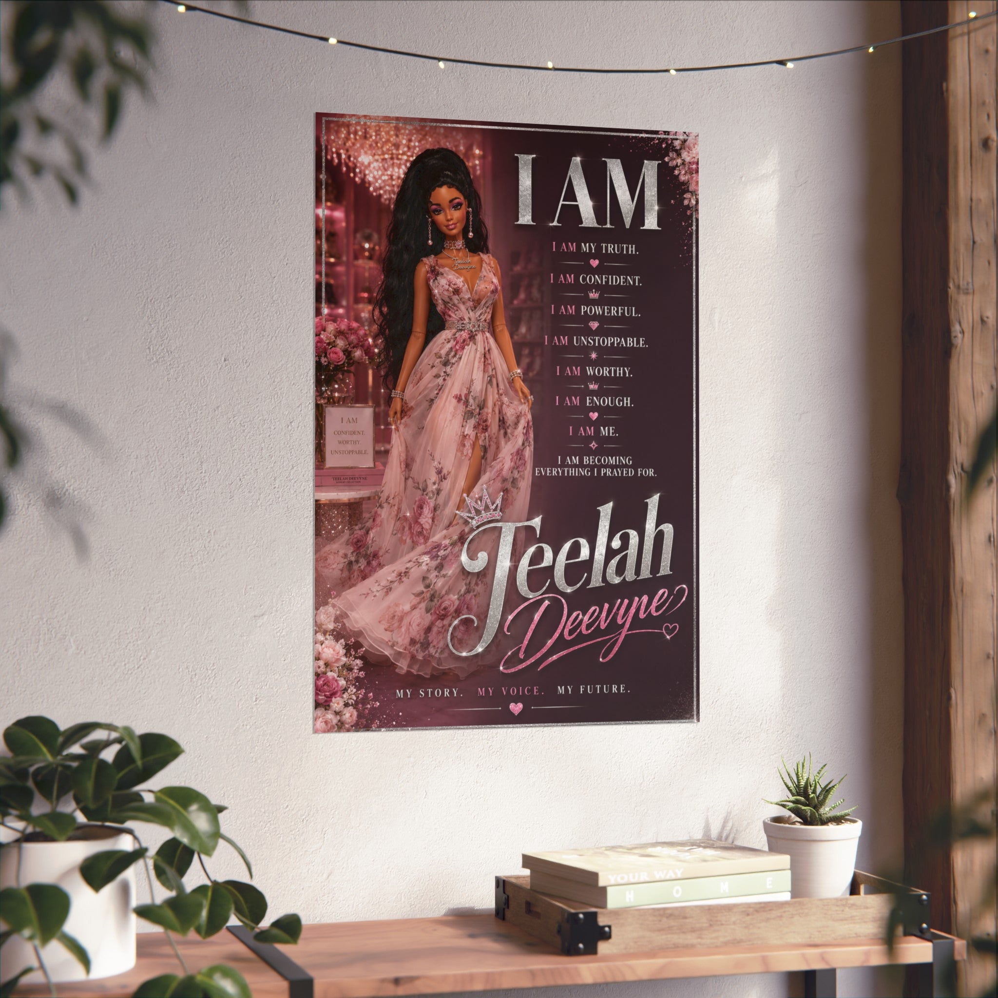 I AM Affirmation Poster Fine Art Poster | Personalized Name Inspirational Wall Art