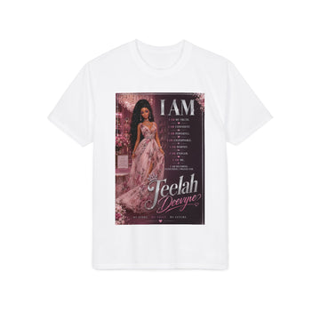 I AM affirmation list Teelah Dwayne T-Shirt | Inspirational portrait shirt