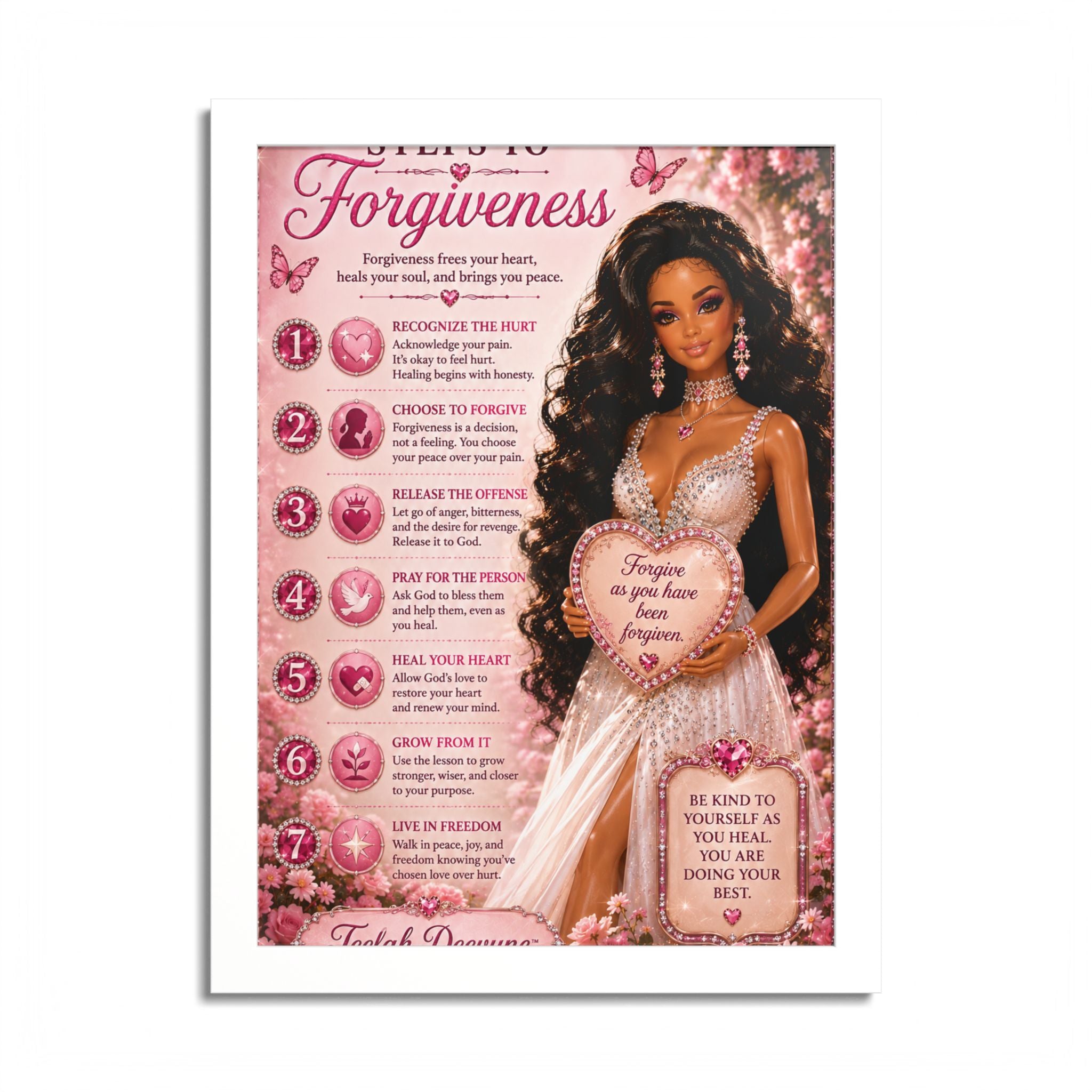 Forgiveness Poster Colored Frame | Inspirational Wall Art, Affirmation Print