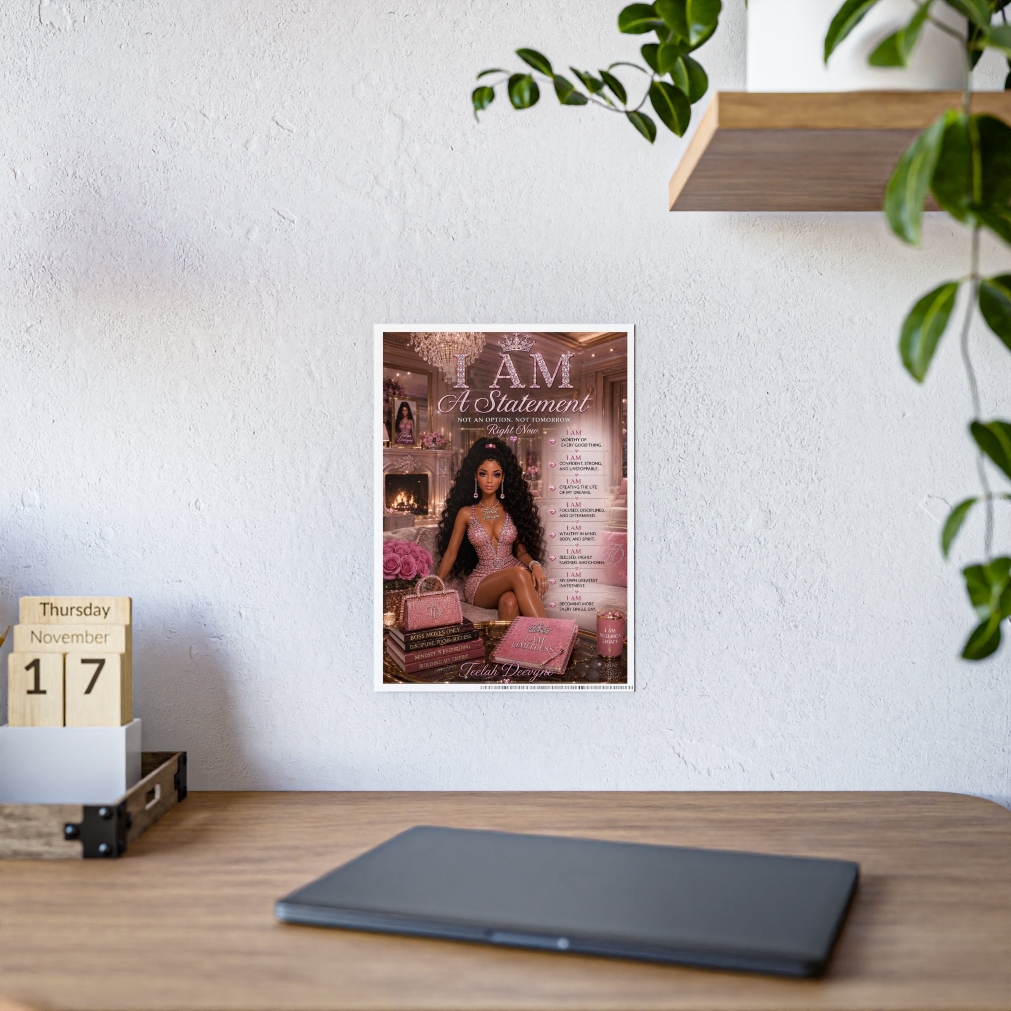 I Am A Statement Poster | Inspirational Wall Art, Glam Fashion Print