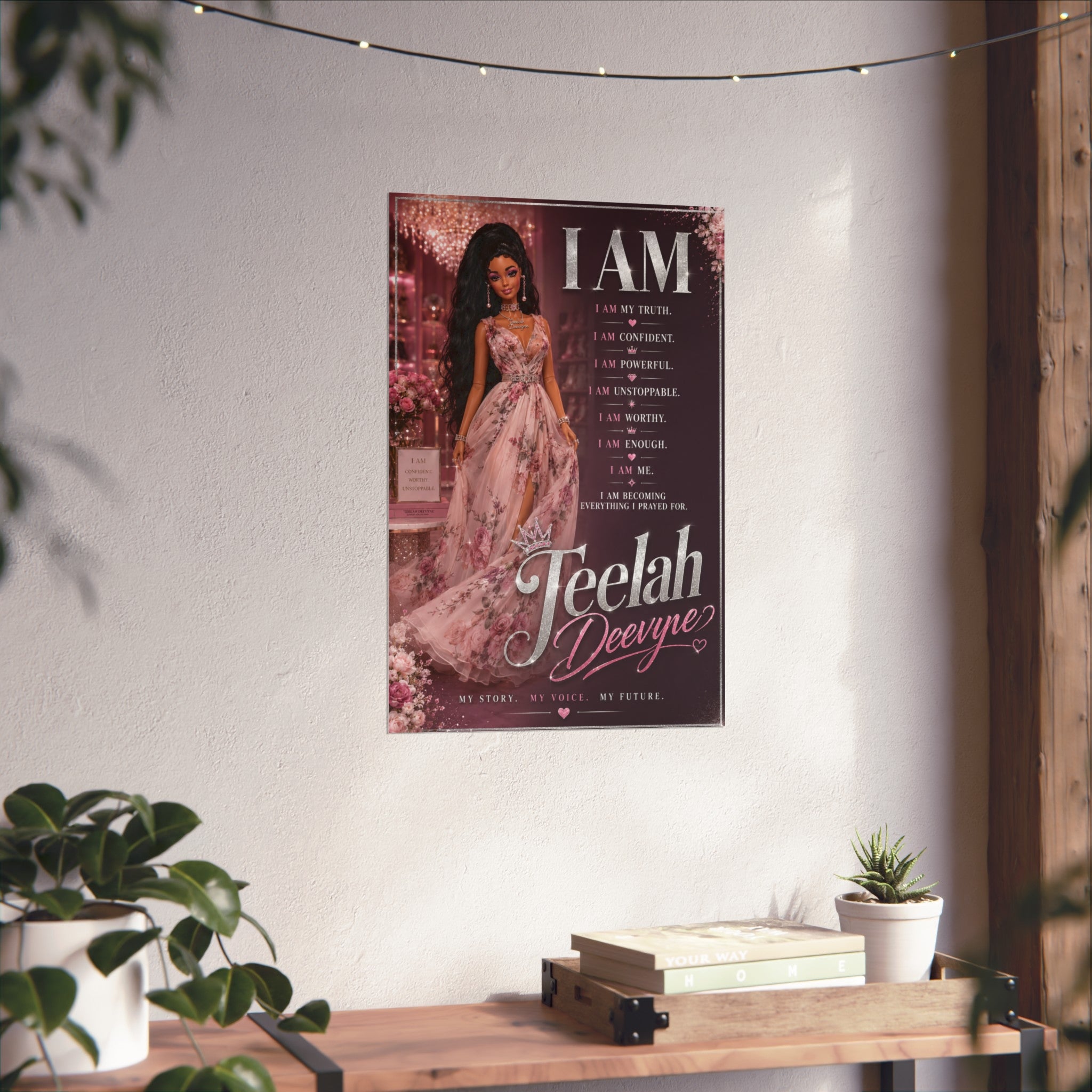 I AM Affirmation Poster Fine Art Poster | Personalized Name Inspirational Wall Art