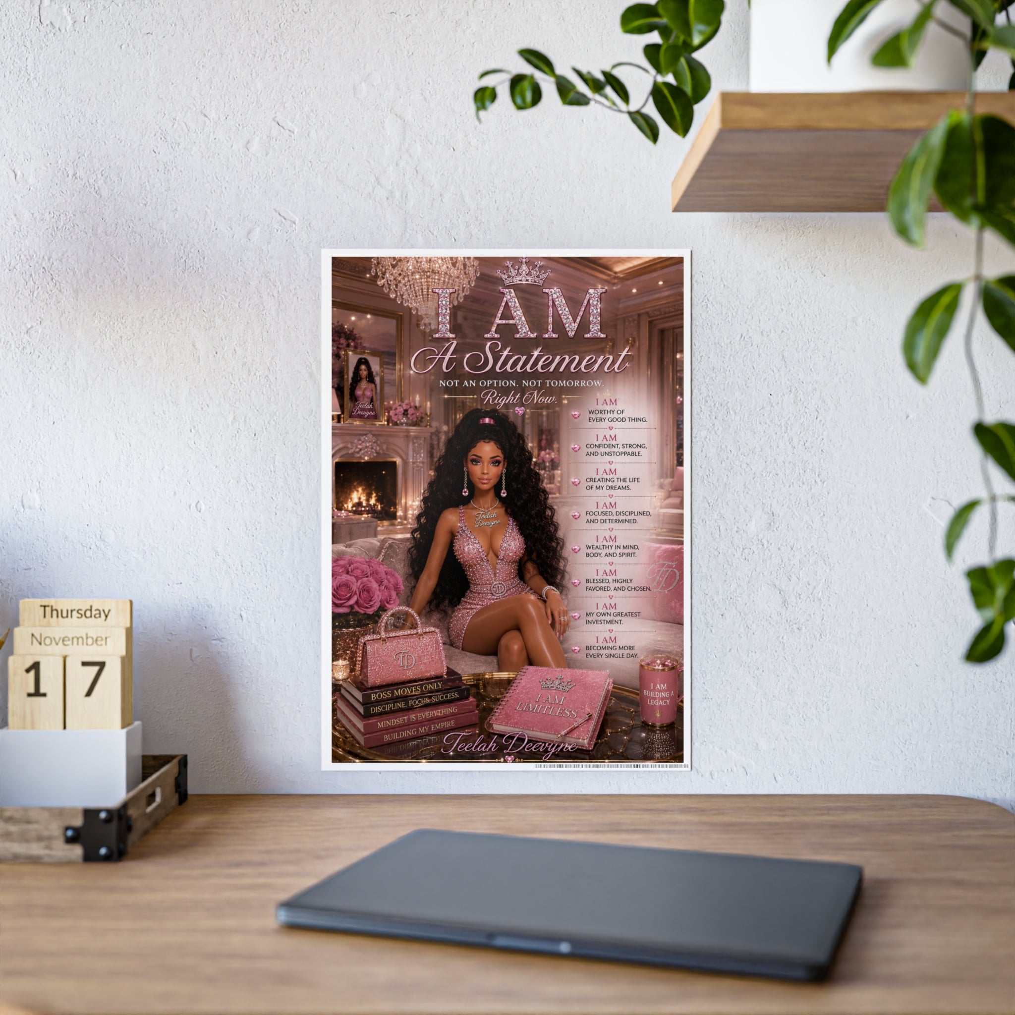 I Am A Statement Poster | Inspirational Wall Art, Glam Fashion Print