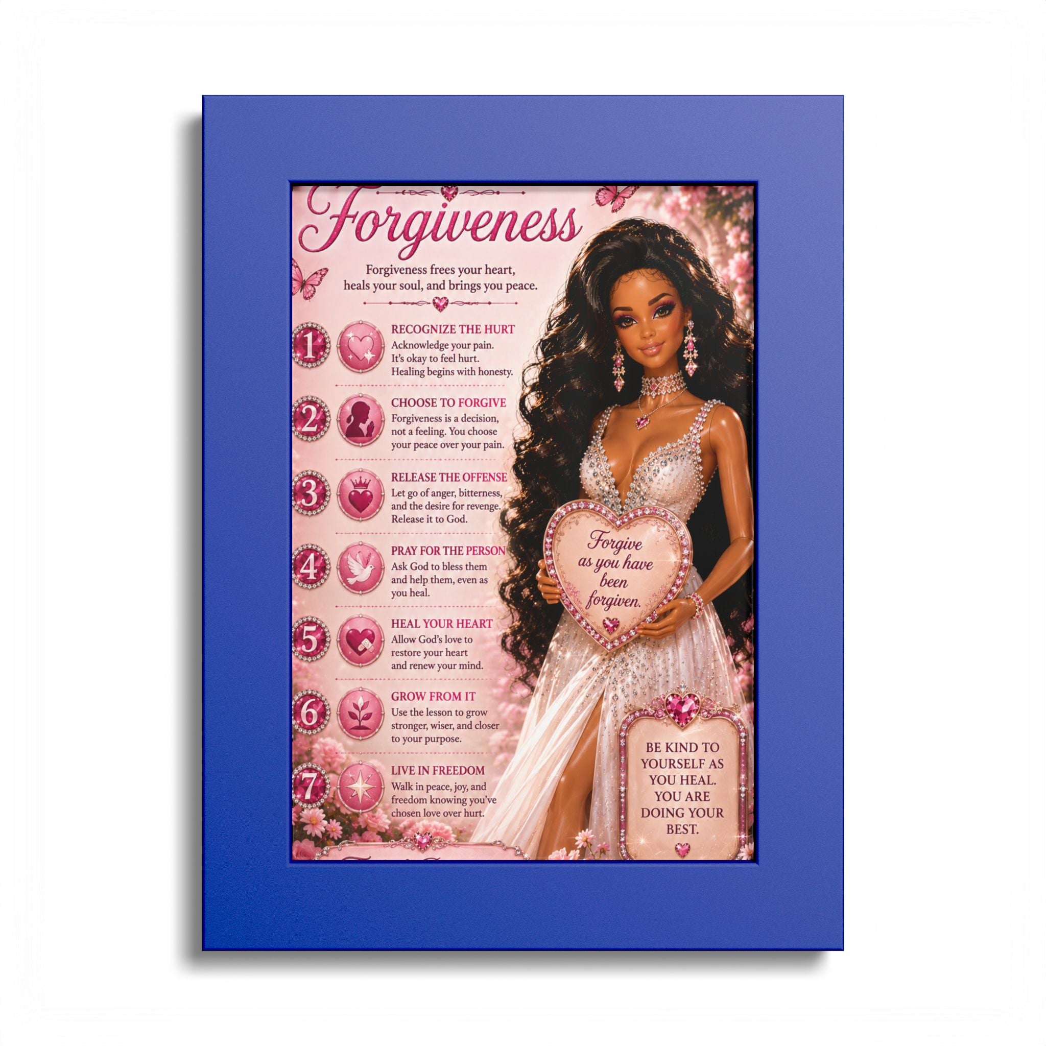 Forgiveness Poster Colored Frame | Inspirational Wall Art, Affirmation Print