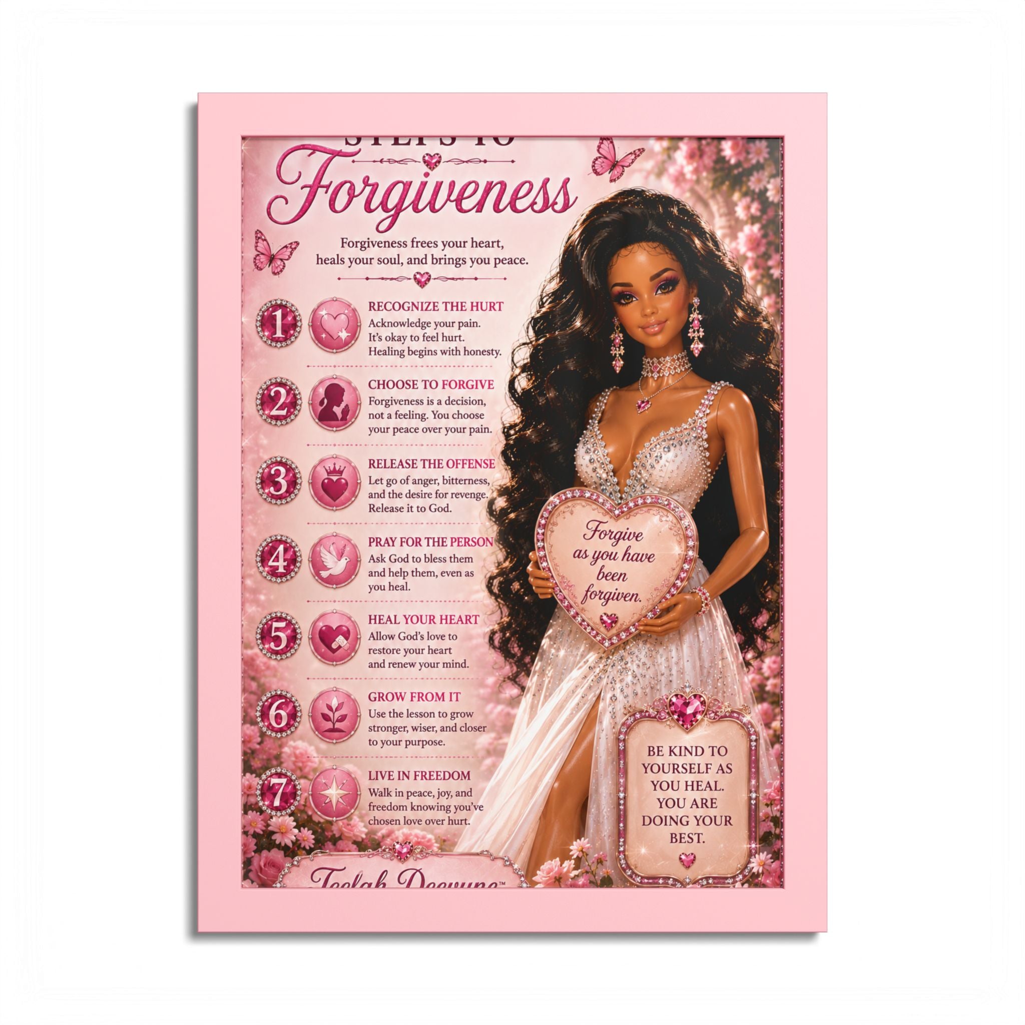Forgiveness Poster Colored Frame | Inspirational Wall Art, Affirmation Print