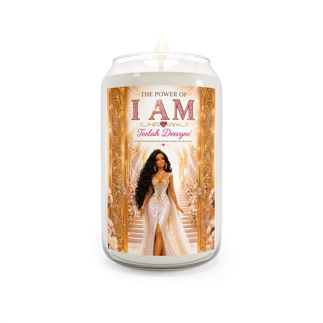 I AM Empowerment Soy Candle — 13.75oz Scented Candle with Inspirational 'The Power of I AM' Design